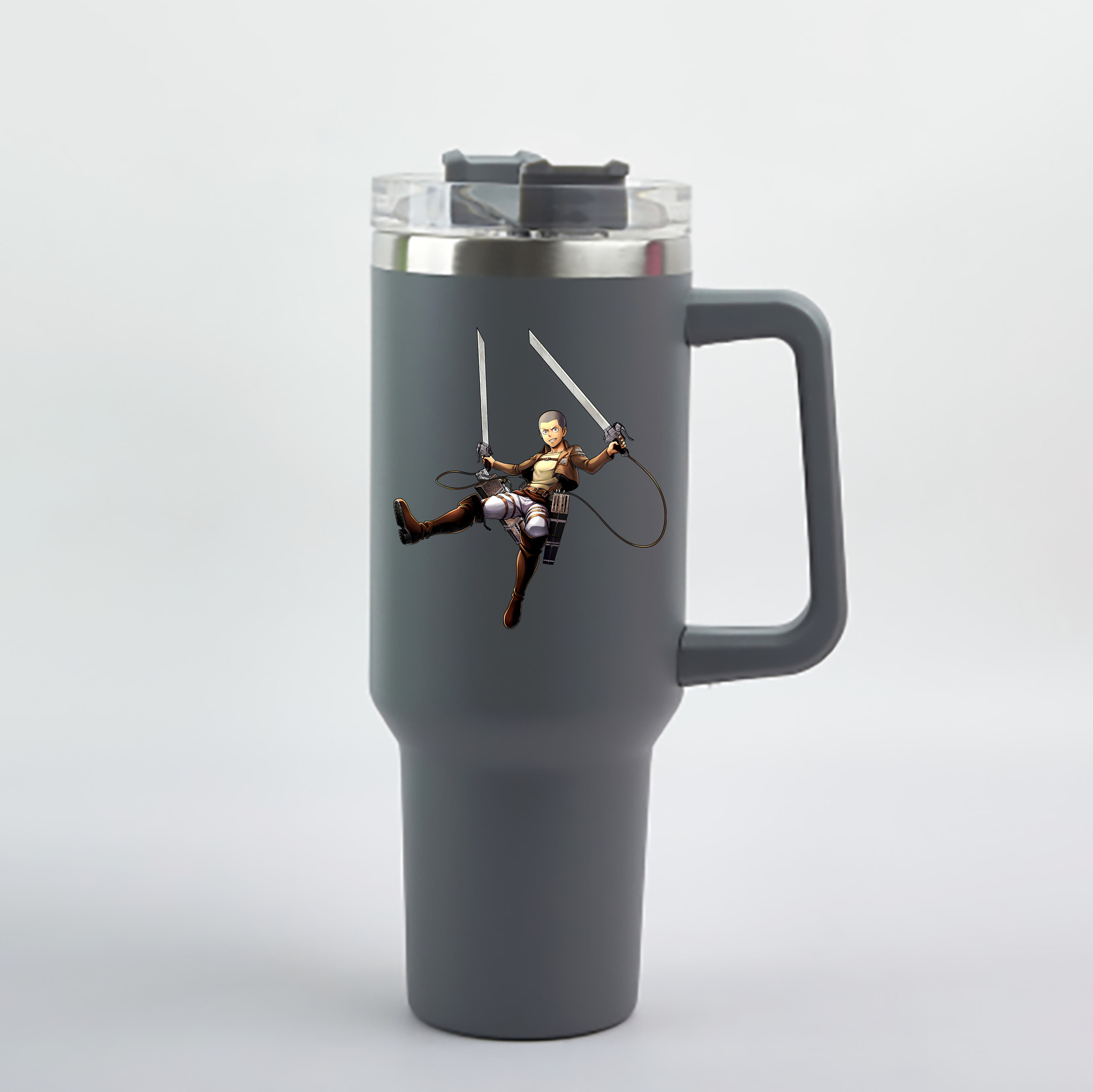 （画像用） 進撃の巨人 コニー·スプリンガー Attack on Titan Connie Springer 1200mL車用タンブラー - クリスタルステッカー（プラスチックストロー付き）