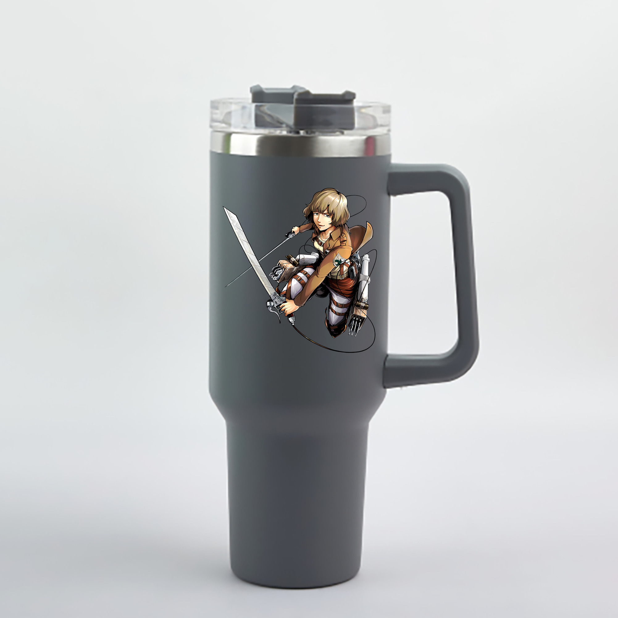 （画像用） 進撃の巨人 ヒツチ Attack on Titan Hitch 1200mL車用タンブラー - クリスタルステッカー（プラスチックストロー付き）