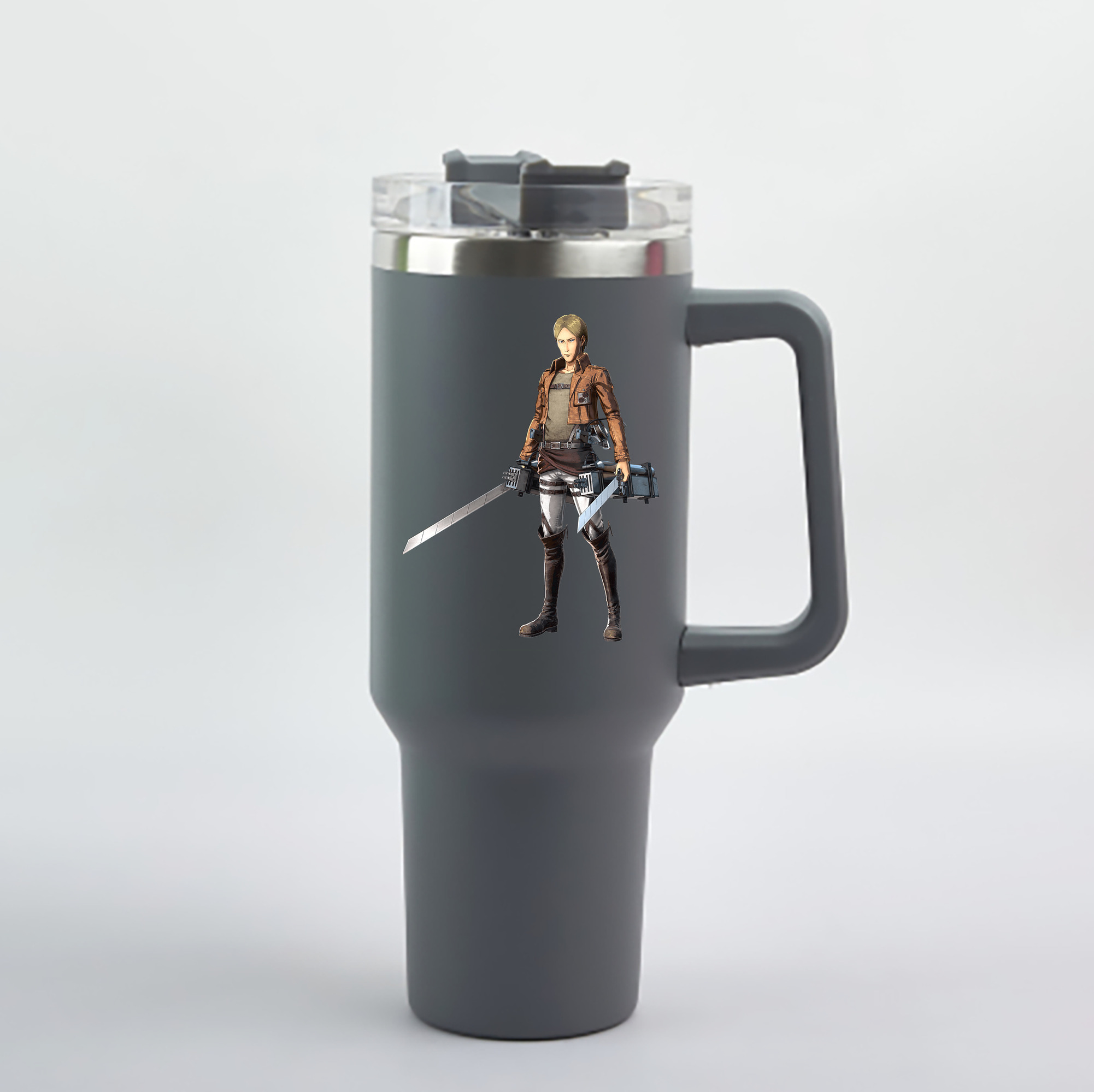 （画像用） 進撃の巨人 Attack on Titan 1200mL車用タンブラー - クリスタルステッカー（プラスチックストロー付き）