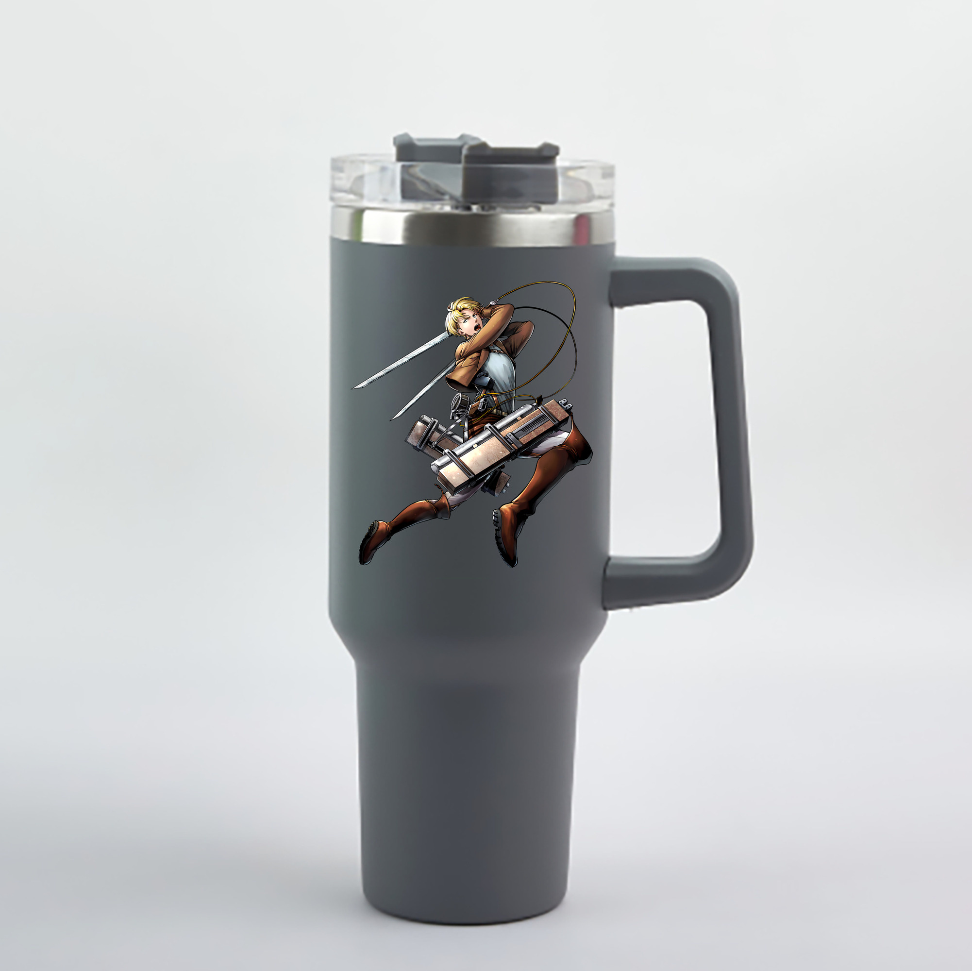 （画像用） 進撃の巨人 Attack on Titan 1200mL車用タンブラー - クリスタルステッカー（プラスチックストロー付き）