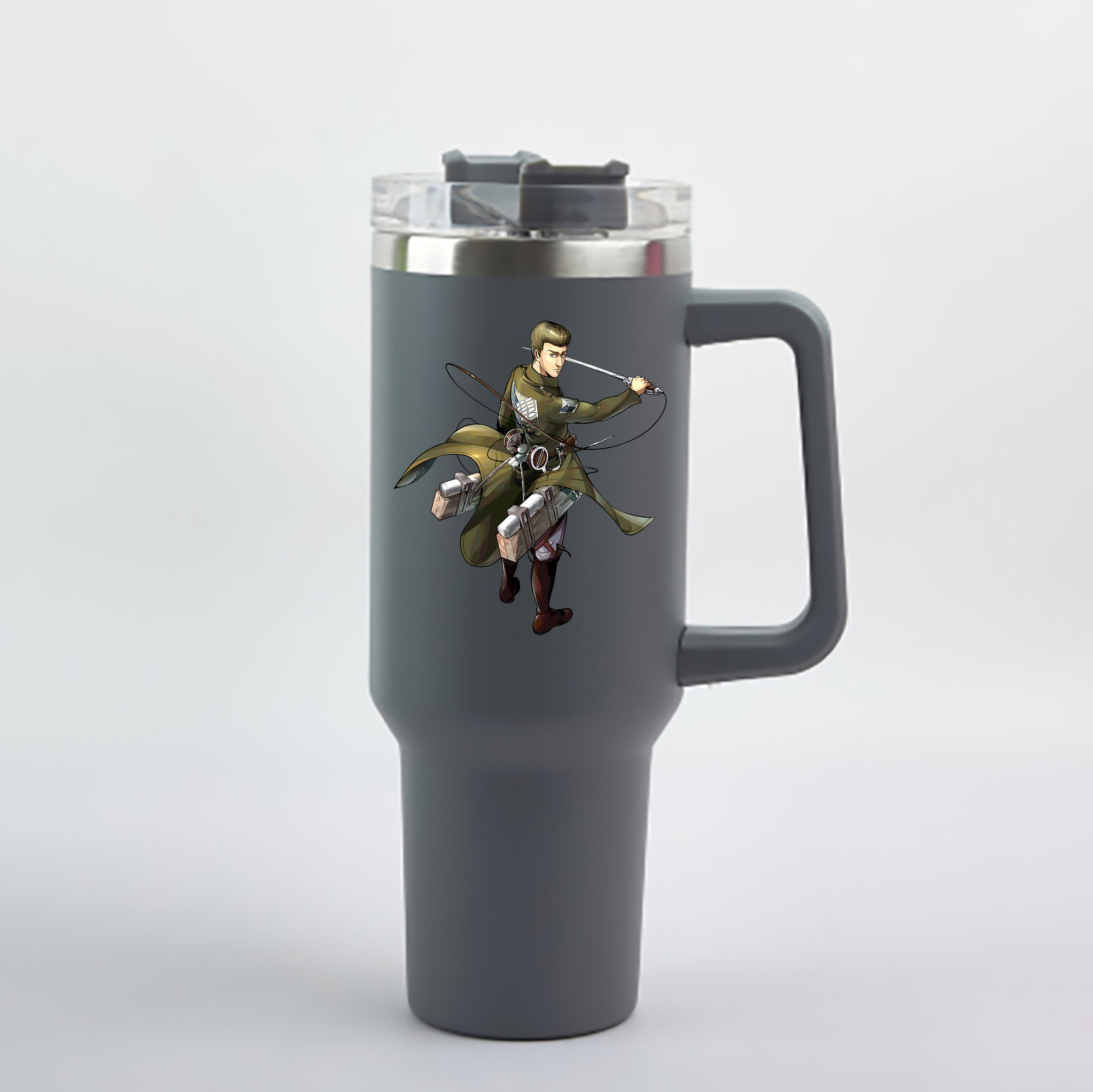 （画像用） 進撃の巨人 Attack on Titan 1200mL車用タンブラー - クリスタルステッカー（プラスチックストロー付き）