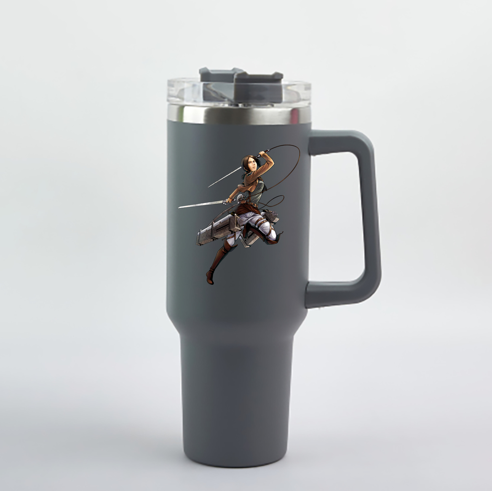 （画像用） 進撃の巨人 Attack on Titan 1200mL車用タンブラー - クリスタルステッカー（プラスチックストロー付き）