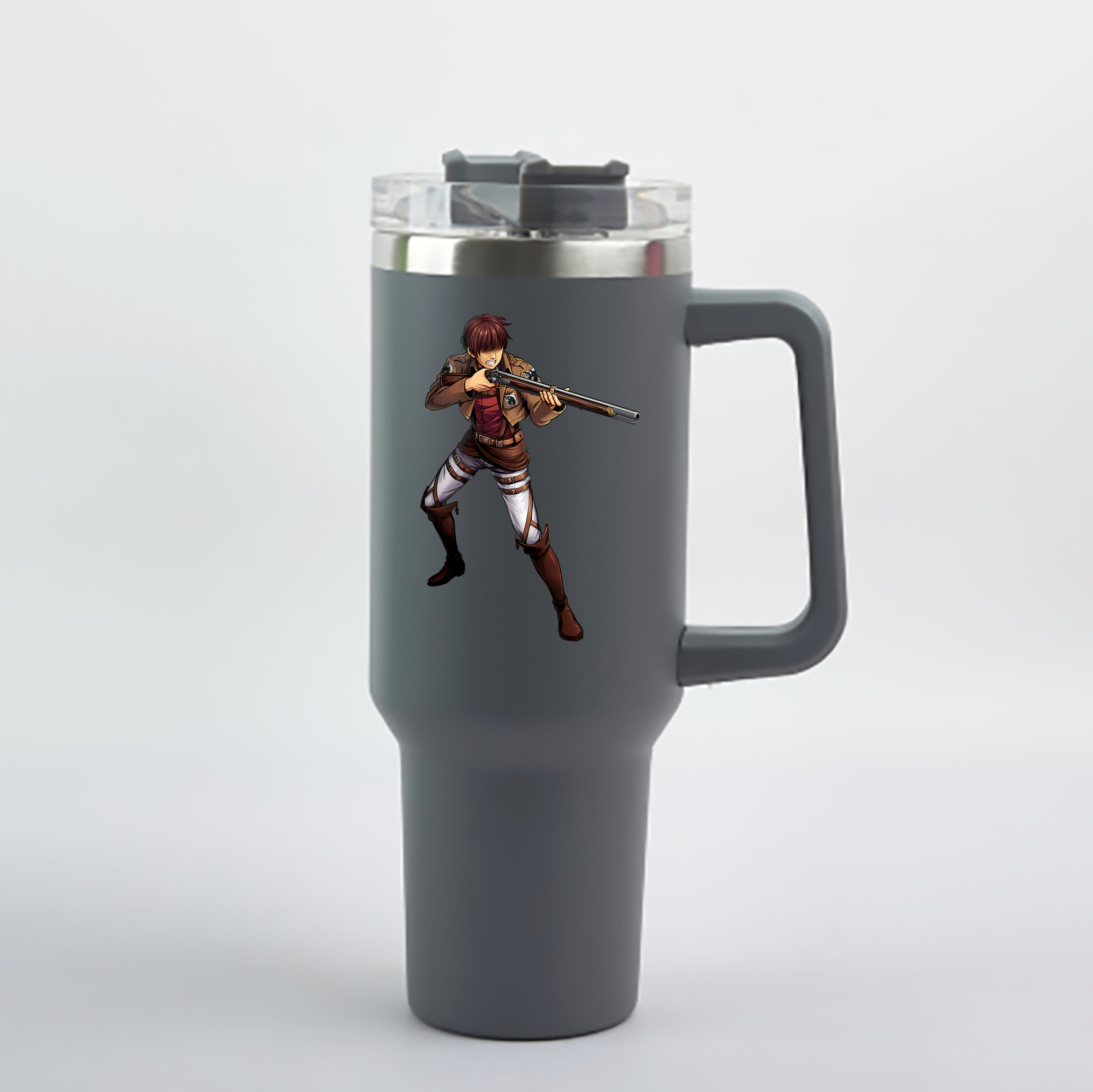 （画像用） 進撃の巨人 Attack on Titan 1200mL車用タンブラー - クリスタルステッカー（プラスチックストロー付き）