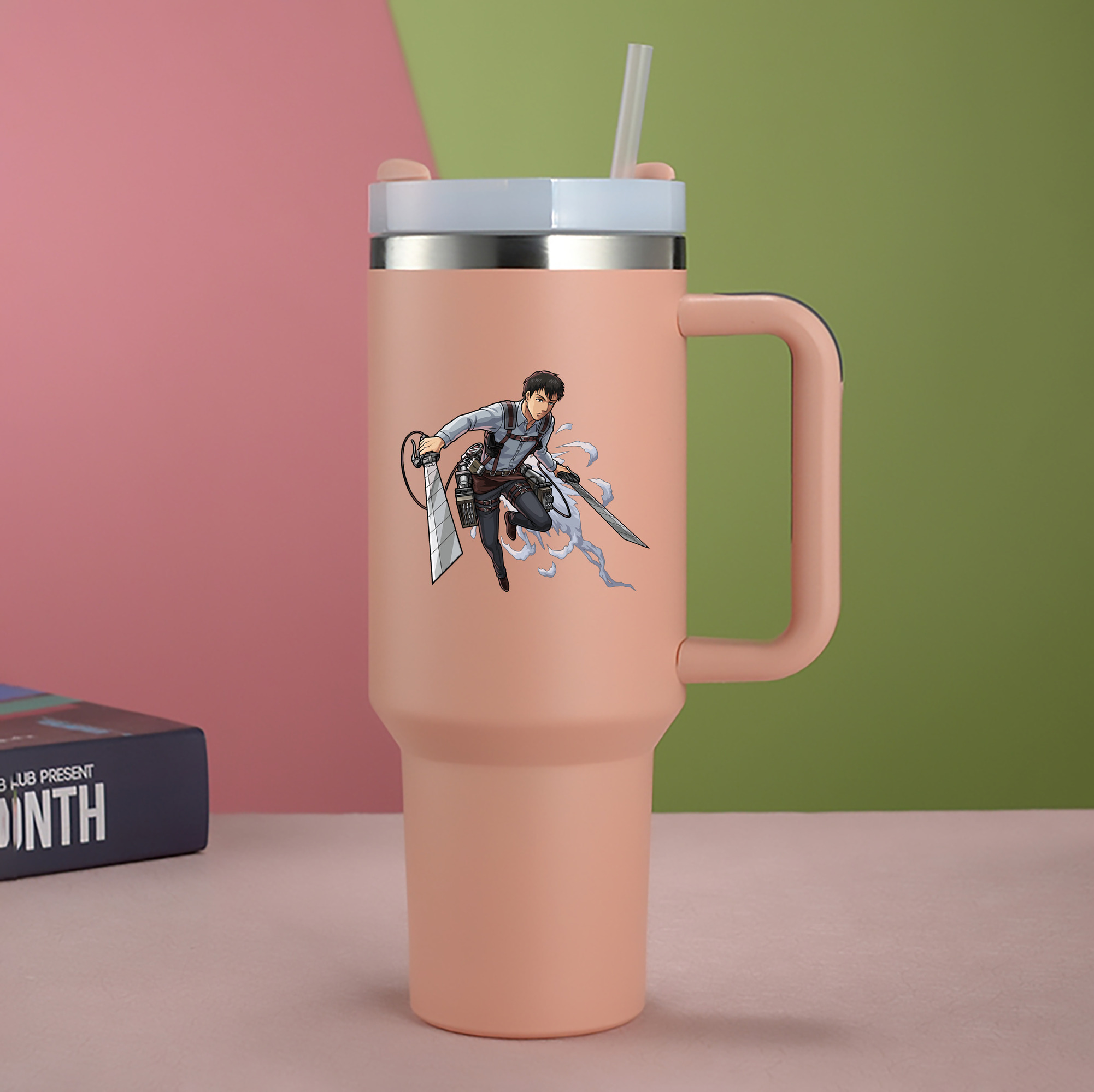 （画像用） 進撃の巨人 ベルトルト・フーバー Attack on Titan Bertholdt Hoover 1200mL車用タンブラー - クリスタルステッカー（プラスチックストロー付き）