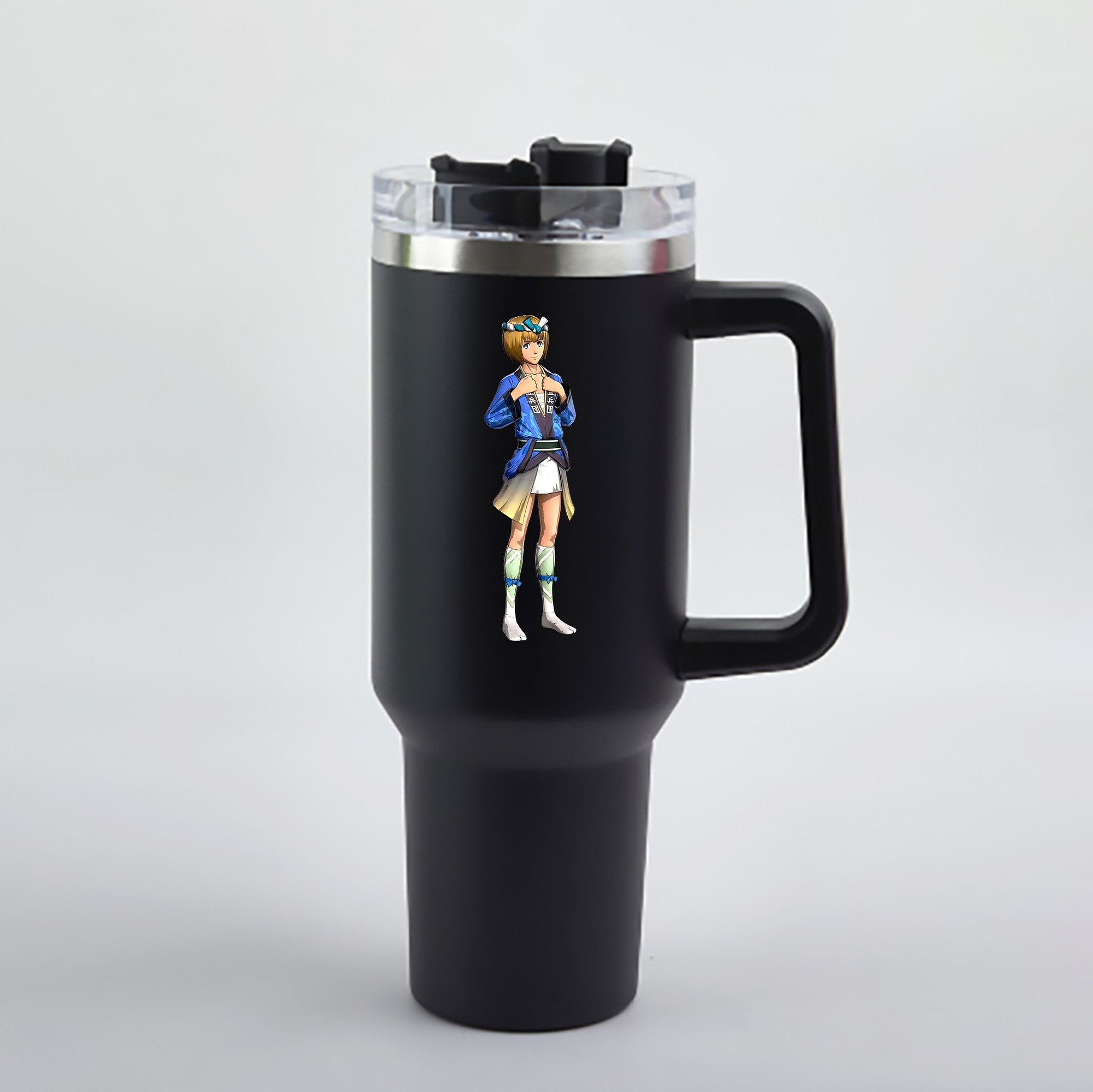 （画像用） 進撃の巨人 アルミン·アルレルト Attack on Titan Armin Arlert 1200mL車用タンブラー - クリスタルステッカー（プラスチックストロー付き）