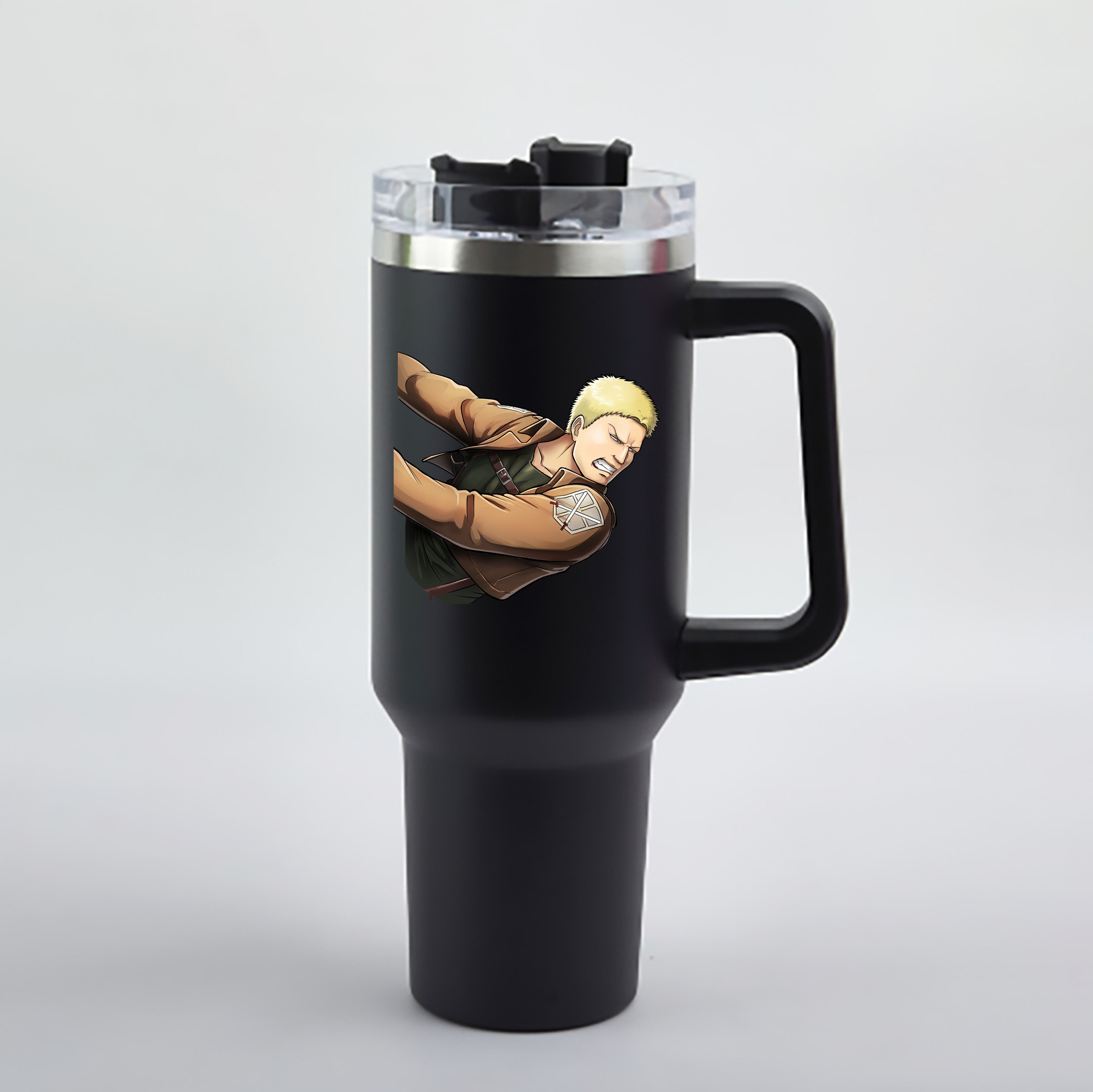 （画像用） 進撃の巨人 ライナー・ブラウン Attack on Titan Reiner Braun 1200mL車用タンブラー - クリスタルステッカー（プラスチックストロー付き）