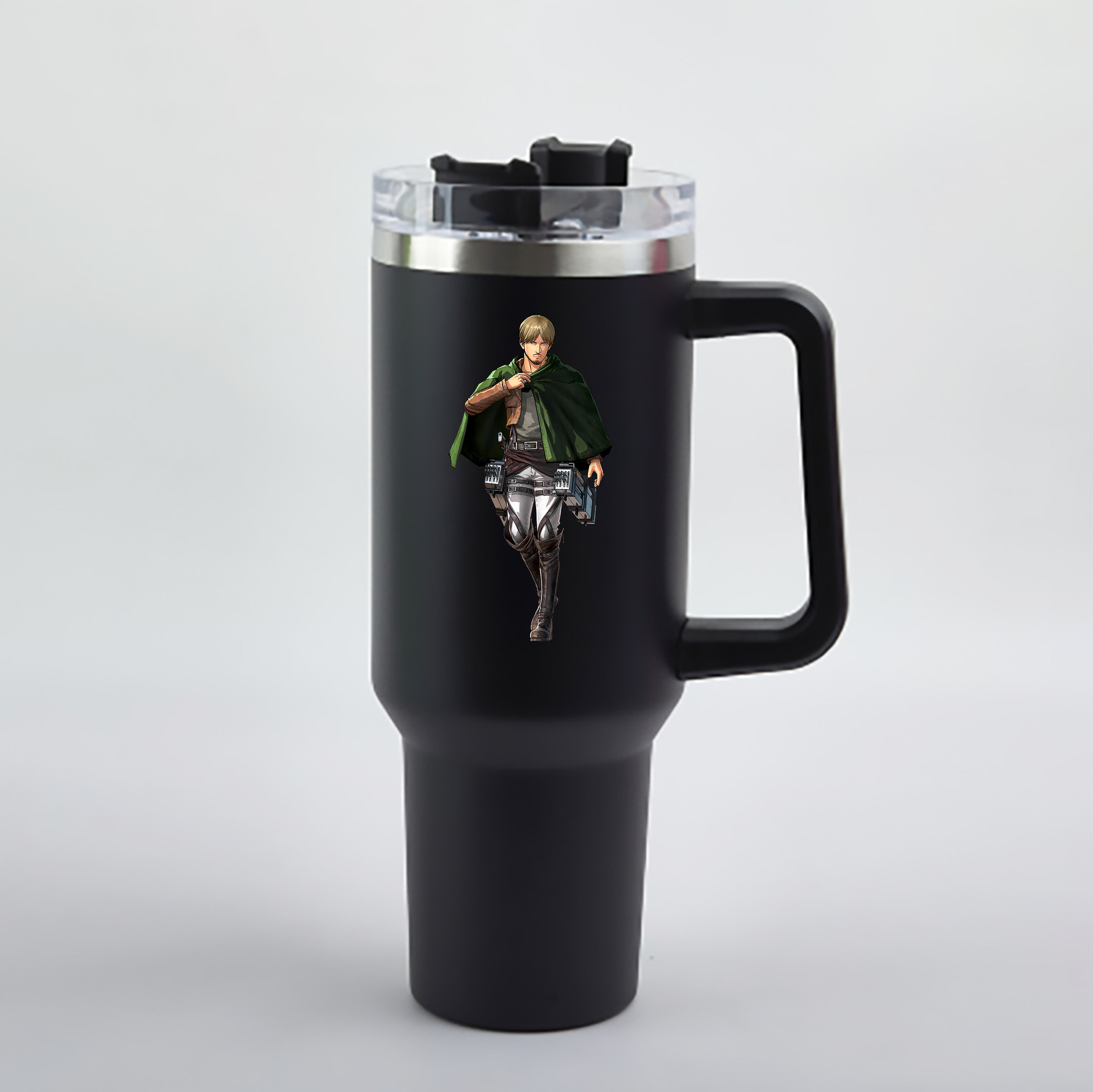 （画像用） 進撃の巨人 ミケ·ザカリアス Attack on Titan Mike Zakarius 1200mL車用タンブラー - クリスタルステッカー（プラスチックストロー付き）