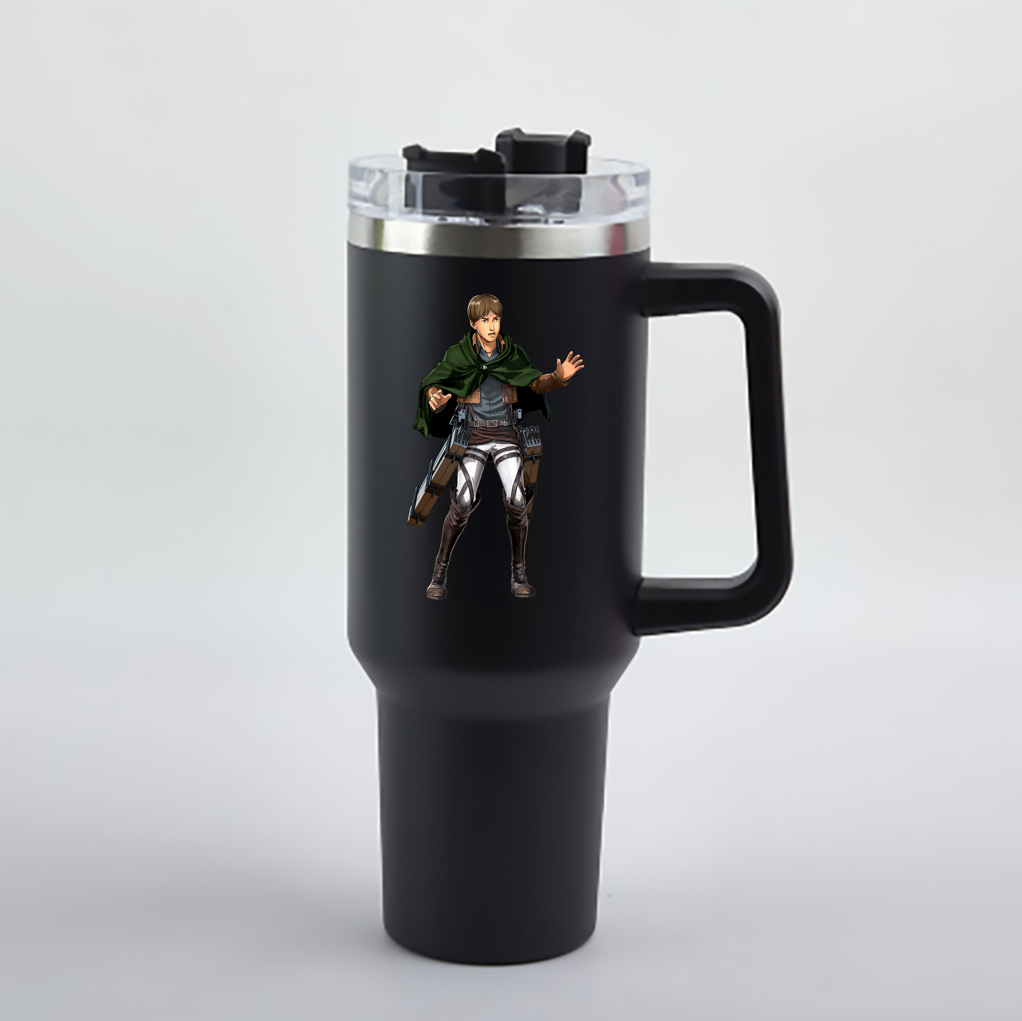 （画像用） 進撃の巨人 Attack on Titan 1200mL車用タンブラー - クリスタルステッカー（プラスチックストロー付き）