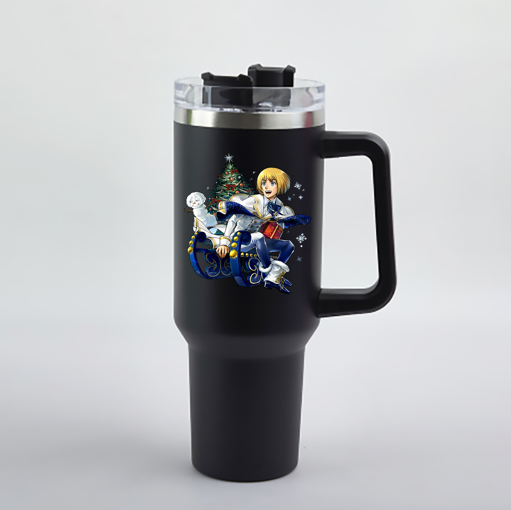 （画像用） 進撃の巨人 アルミン·アルレルト Attack on Titan Armin Arlert 1200mL車用タンブラー - クリスタルステッカー（プラスチックストロー付き）