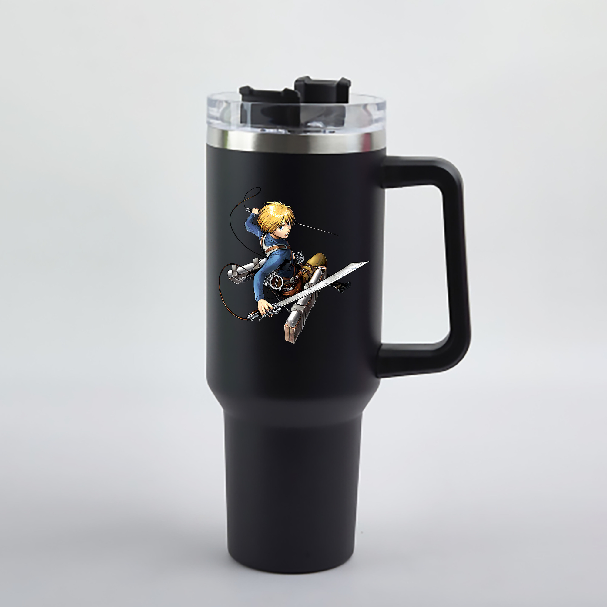 （画像用） 進撃の巨人 アルミン·アルレルト Attack on Titan Armin Arlert 1200mL車用タンブラー - クリスタルステッカー（プラスチックストロー付き）