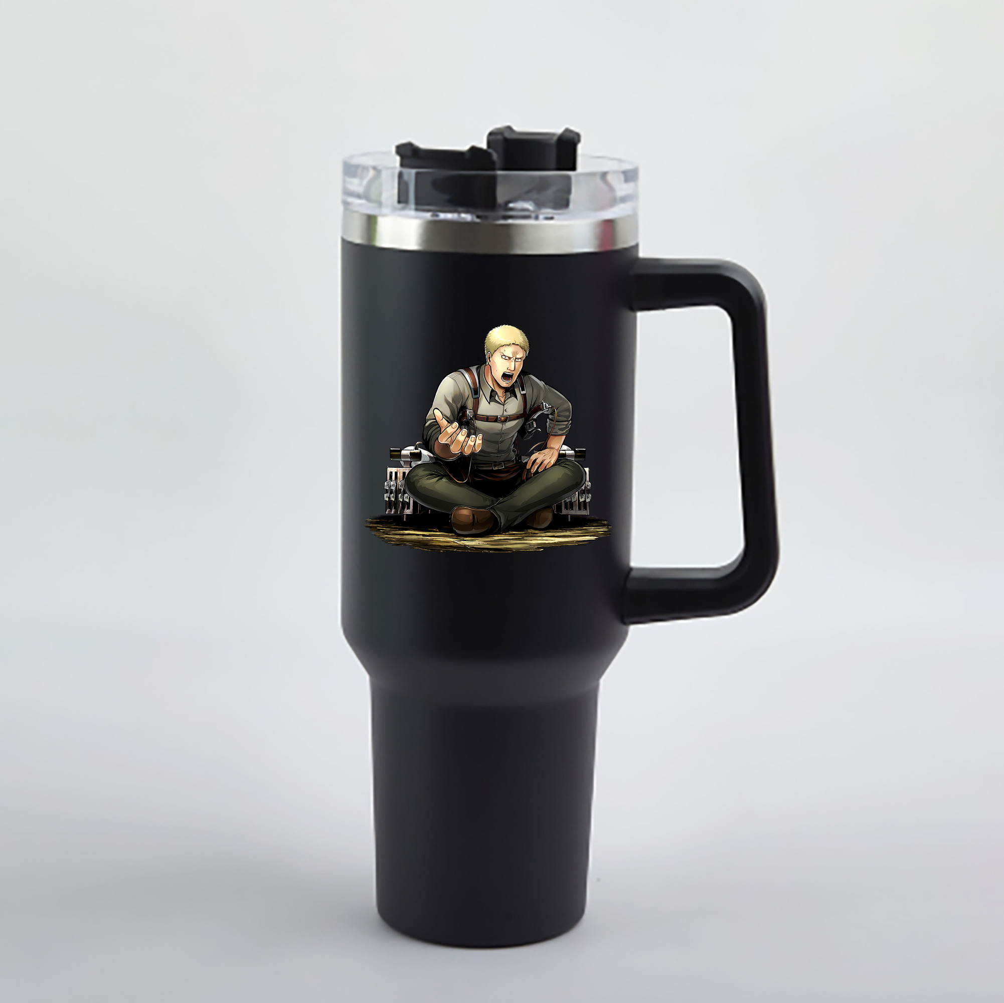 （画像用） 進撃の巨人 ライナー・ブラウン Attack on Titan Reiner Braun 1200mL車用タンブラー - クリスタルステッカー（プラスチックストロー付き）