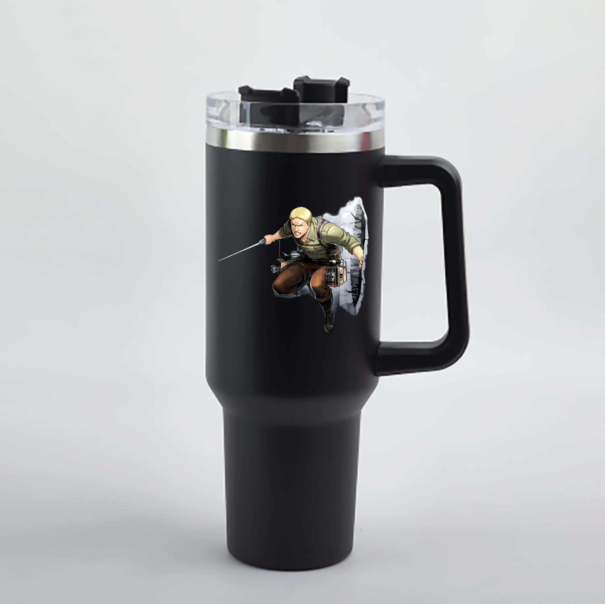 （画像用） 進撃の巨人 ライナー・ブラウン Attack on Titan Reiner Braun 1200mL車用タンブラー - クリスタルステッカー（プラスチックストロー付き）
