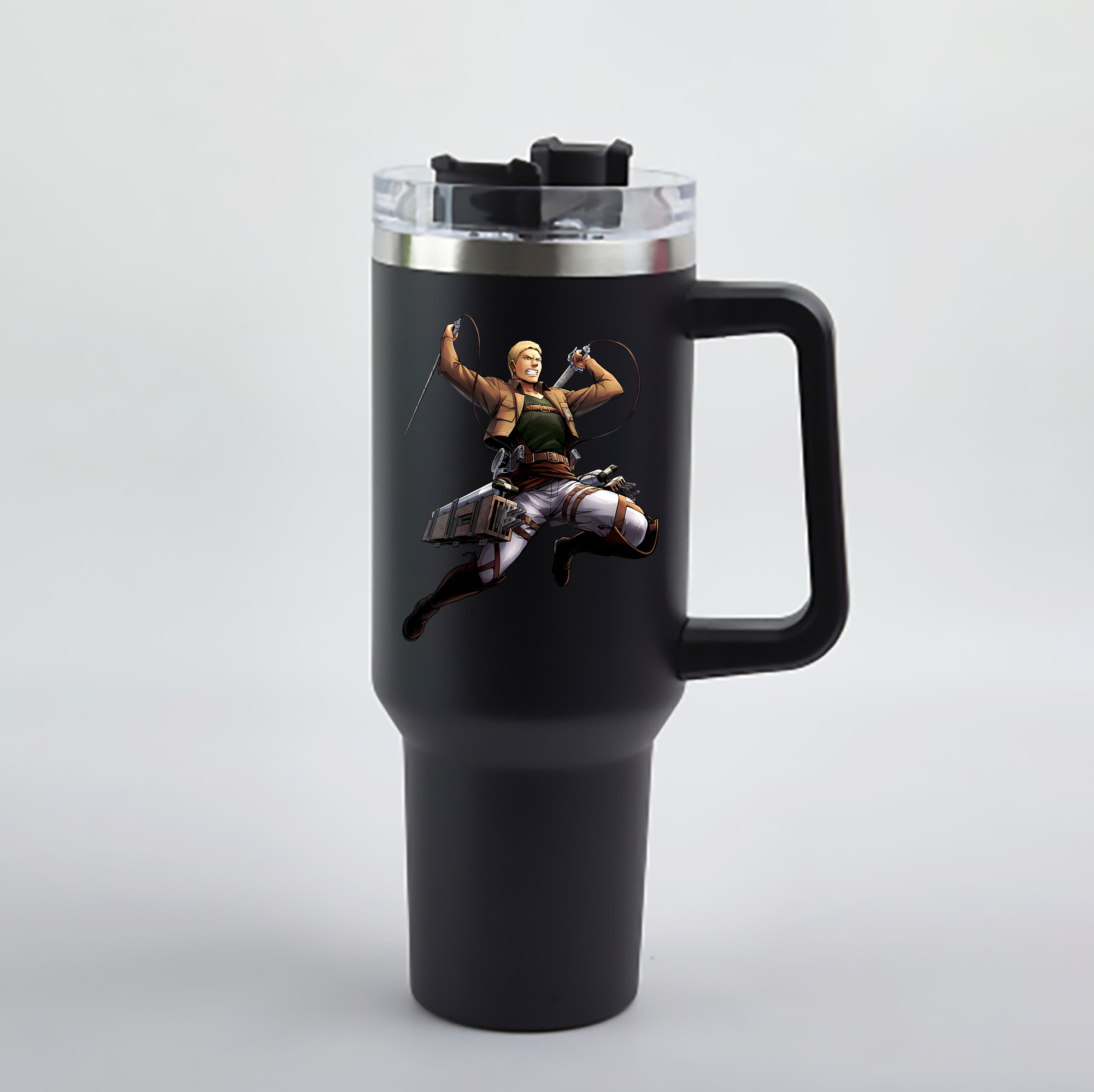 （画像用） 進撃の巨人 ライナー・ブラウン Attack on Titan Reiner Braun 1200mL車用タンブラー - クリスタルステッカー（プラスチックストロー付き）