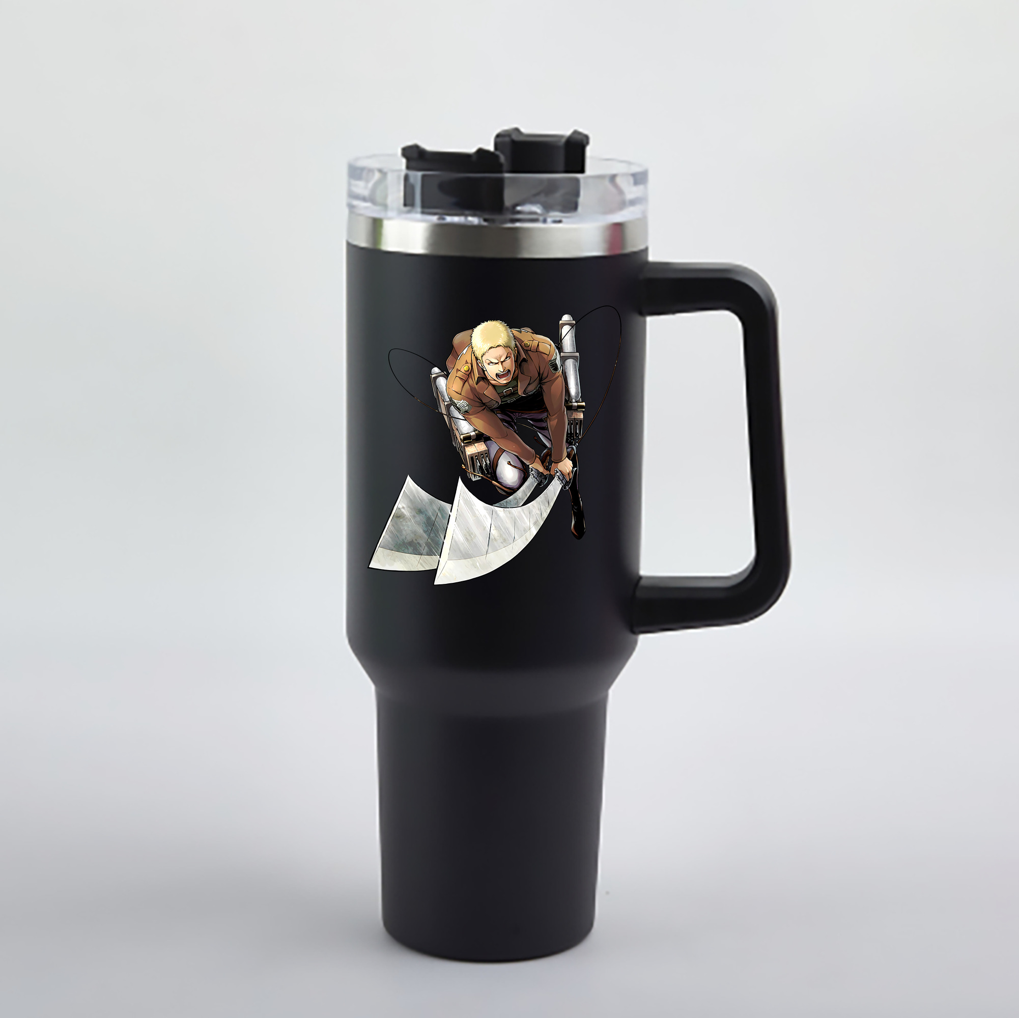 （画像用） 進撃の巨人 ライナー・ブラウン Attack on Titan Reiner Braun 1200mL車用タンブラー - クリスタルステッカー（プラスチックストロー付き）