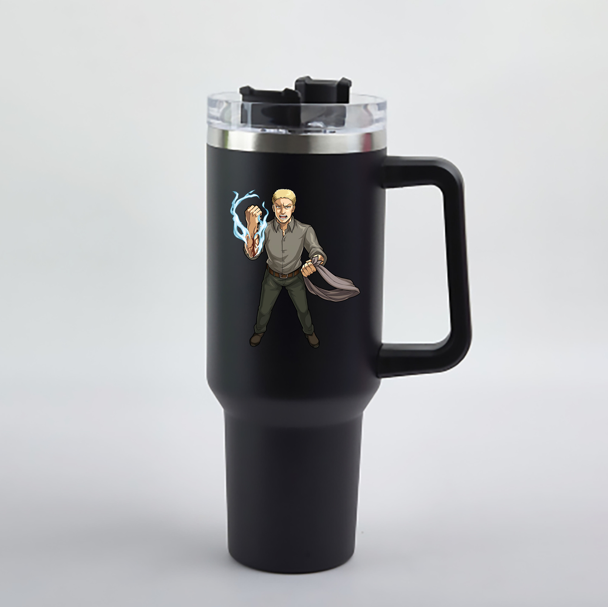 （画像用） 進撃の巨人 ライナー・ブラウン Attack on Titan Reiner Braun 1200mL車用タンブラー - クリスタルステッカー（プラスチックストロー付き）