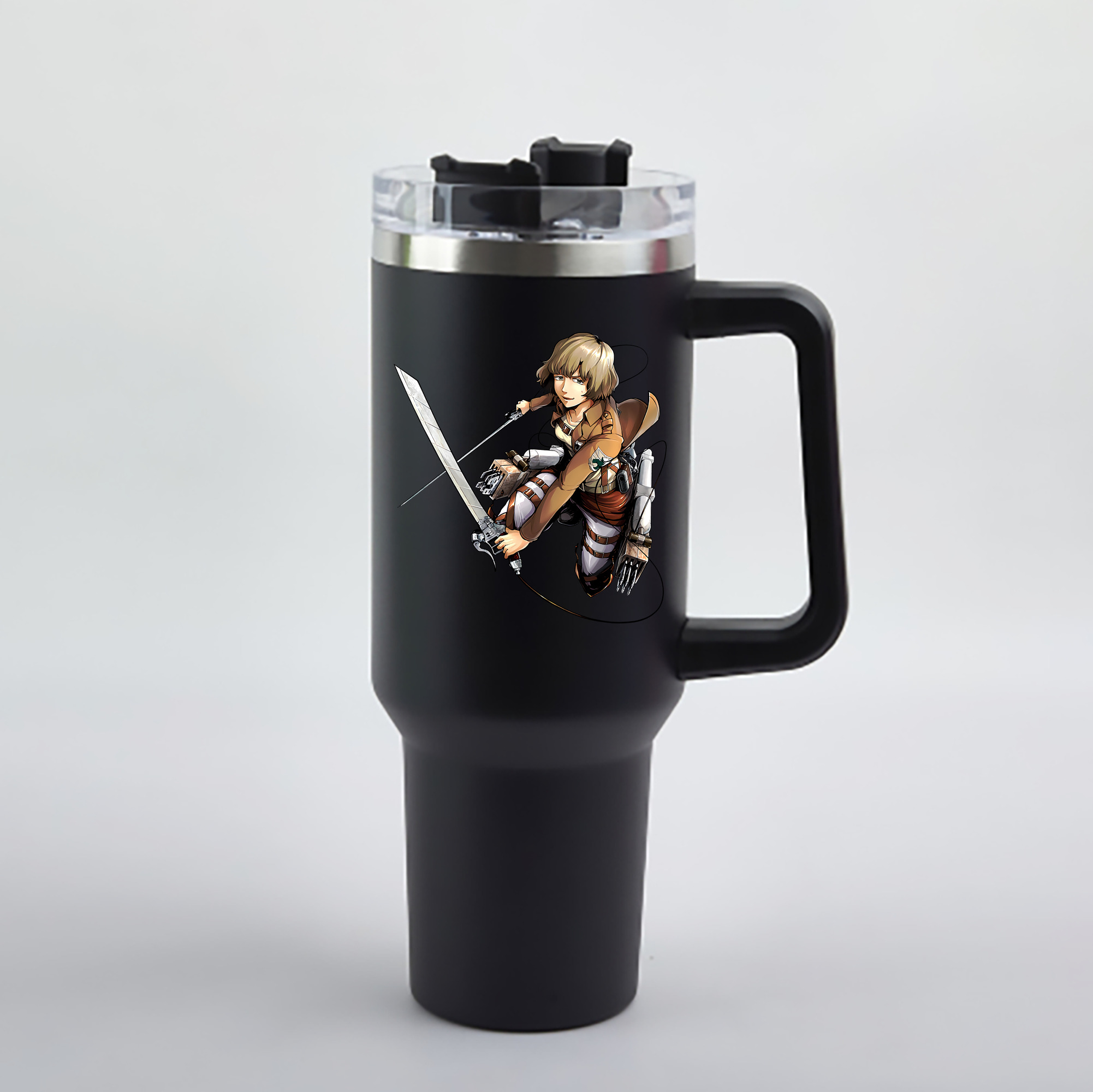 （画像用） 進撃の巨人 ヒツチ Attack on Titan Hitch 1200mL車用タンブラー - クリスタルステッカー（プラスチックストロー付き）