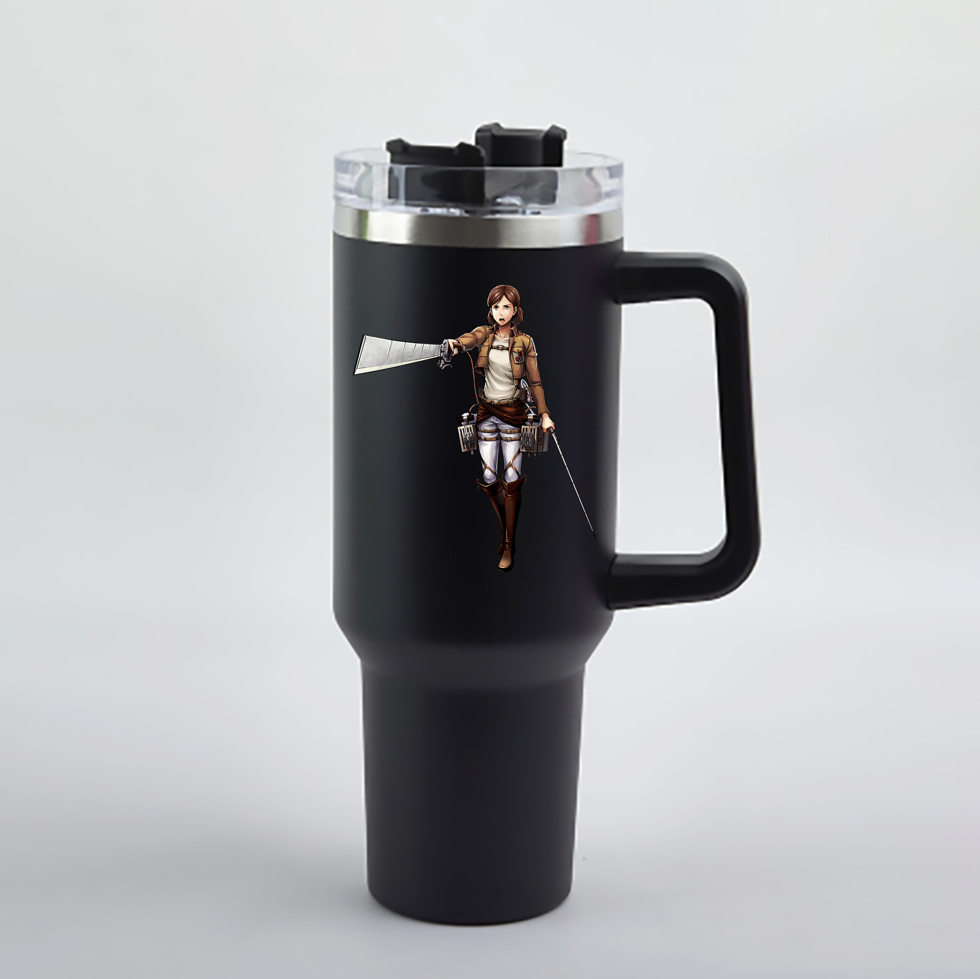 （画像用） 進撃の巨人 Attack on Titan 1200mL車用タンブラー - クリスタルステッカー（プラスチックストロー付き）