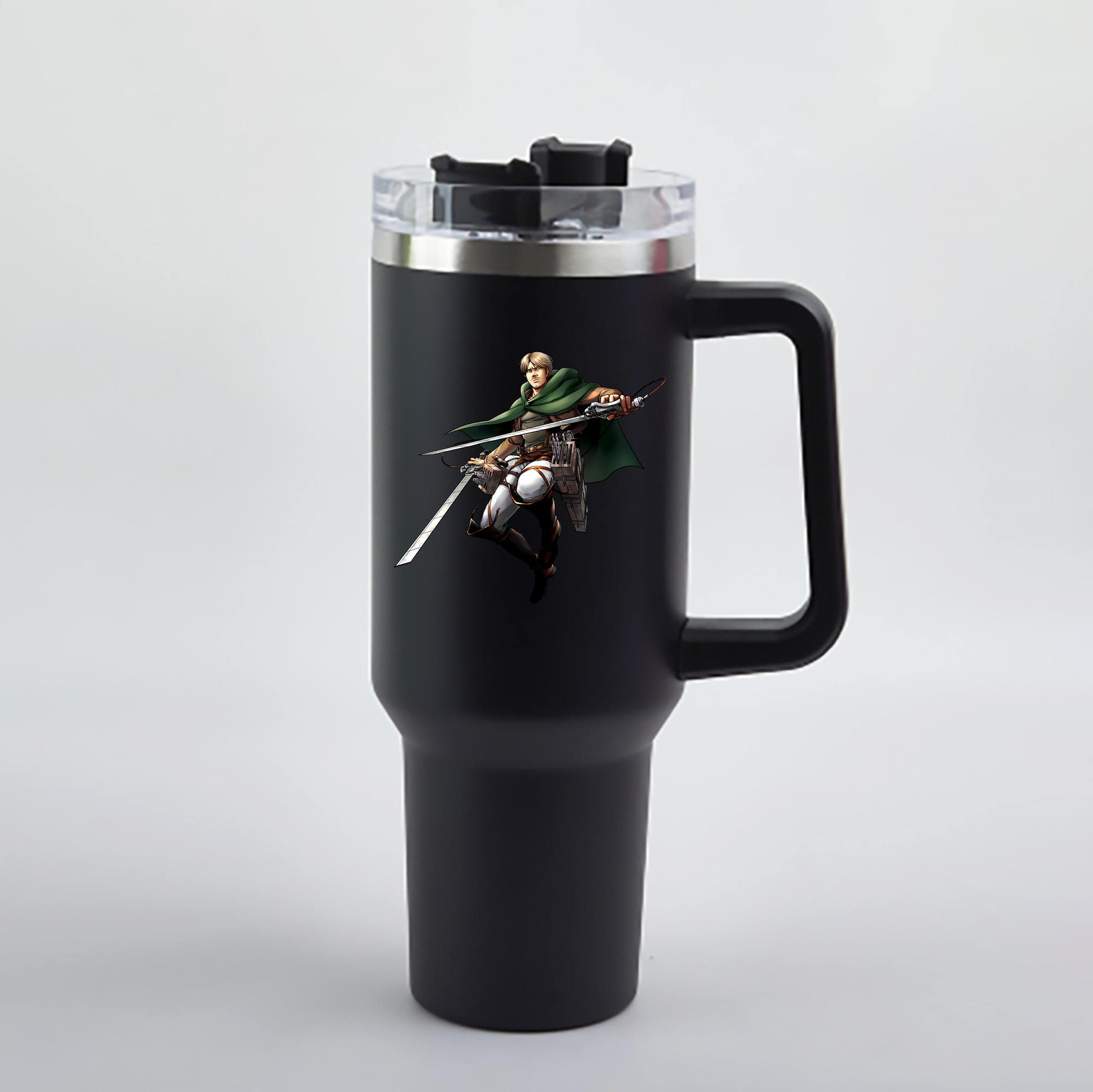 （画像用） 進撃の巨人 Attack on Titan 1200mL車用タンブラー - クリスタルステッカー（プラスチックストロー付き）