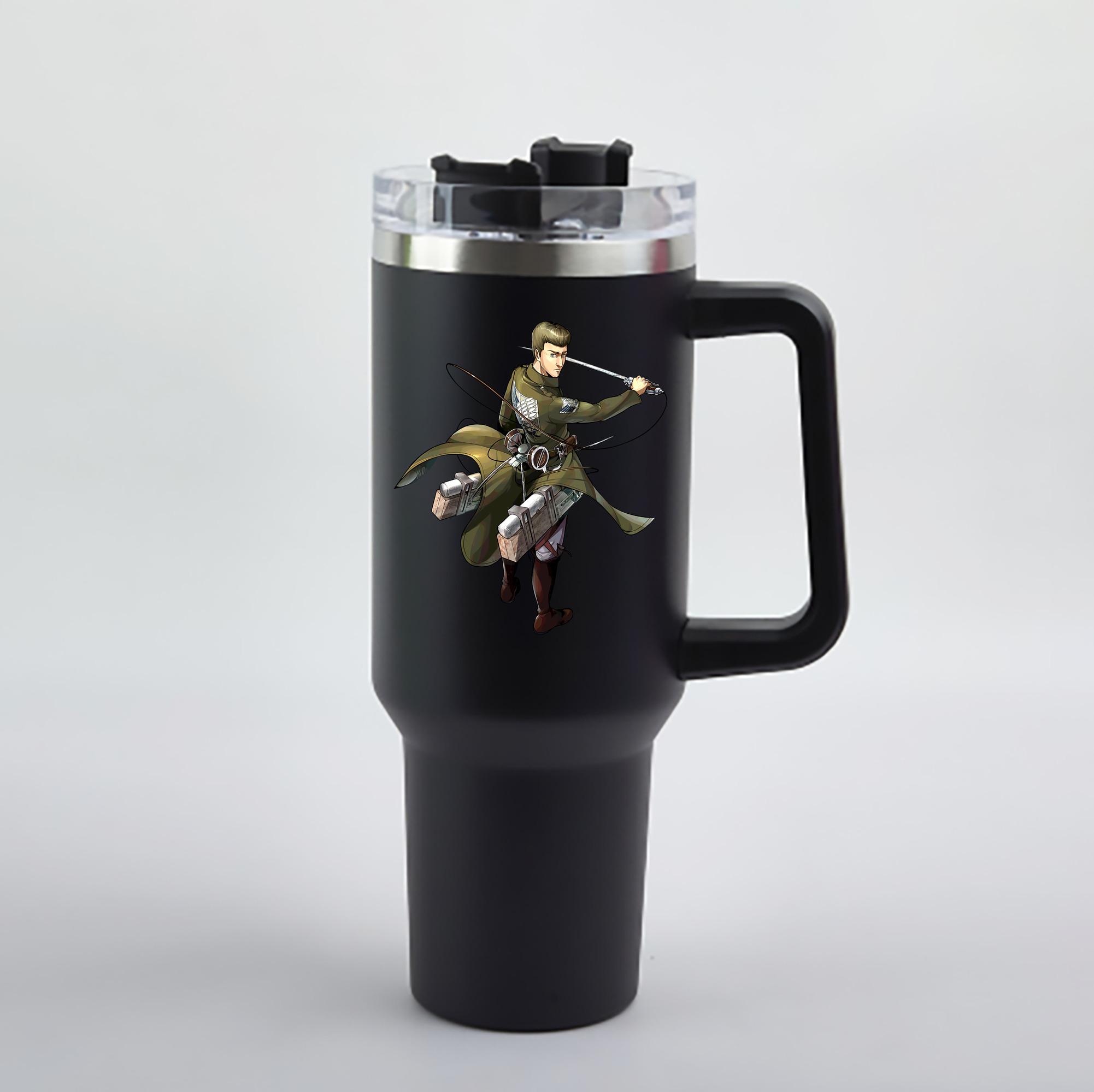 （画像用） 進撃の巨人 Attack on Titan 1200mL車用タンブラー - クリスタルステッカー（プラスチックストロー付き）