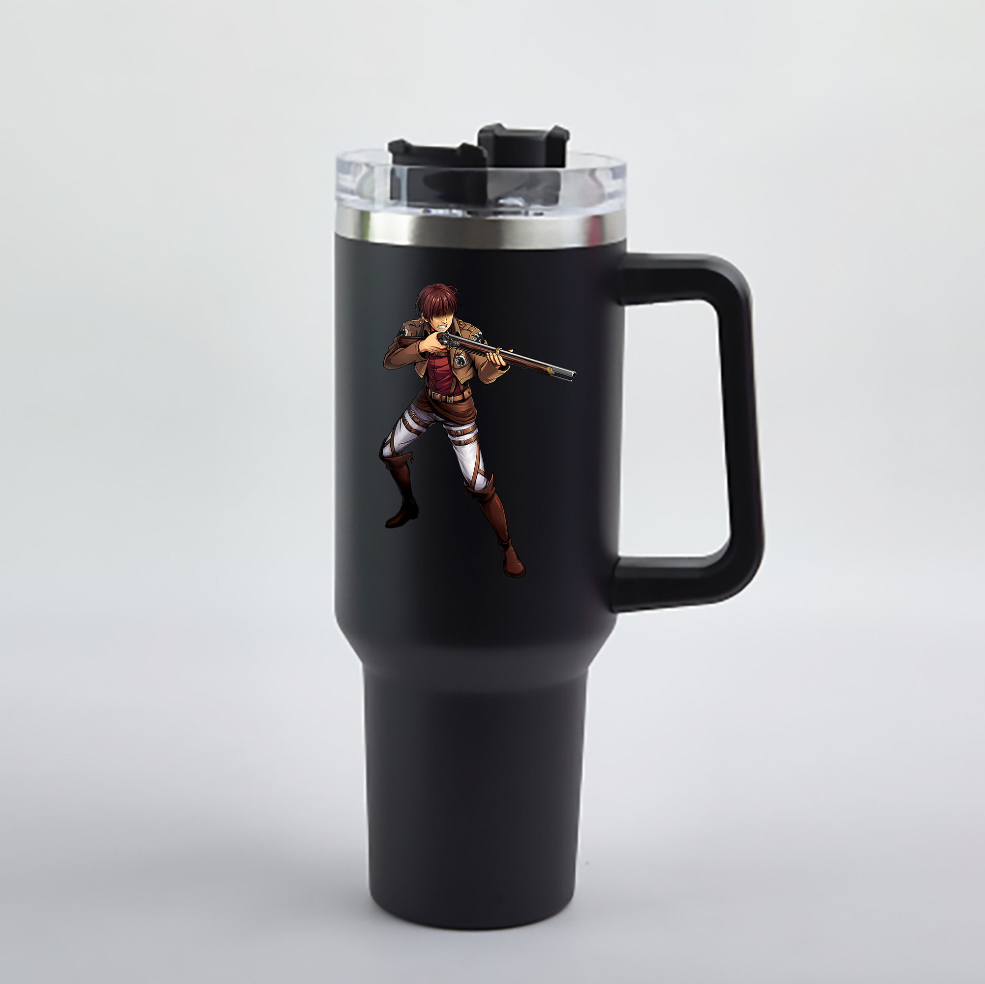 （画像用） 進撃の巨人 Attack on Titan 1200mL車用タンブラー - クリスタルステッカー（プラスチックストロー付き）
