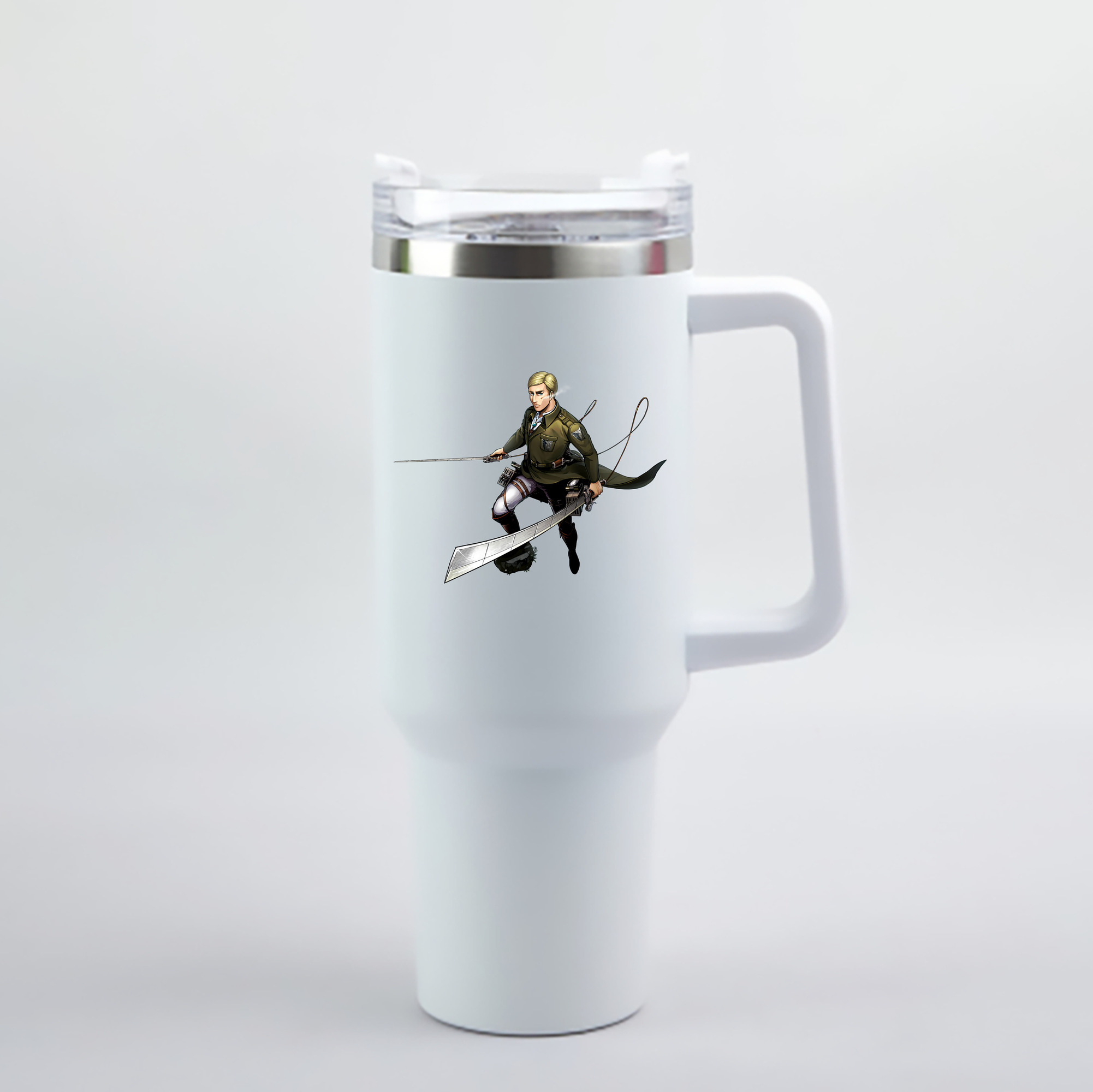 （画像用） 進撃の巨人 エルヴィン・スミス Attack on Titan Erwin Smith 1200mL車用タンブラー - クリスタルステッカー（プラスチックストロー付き）