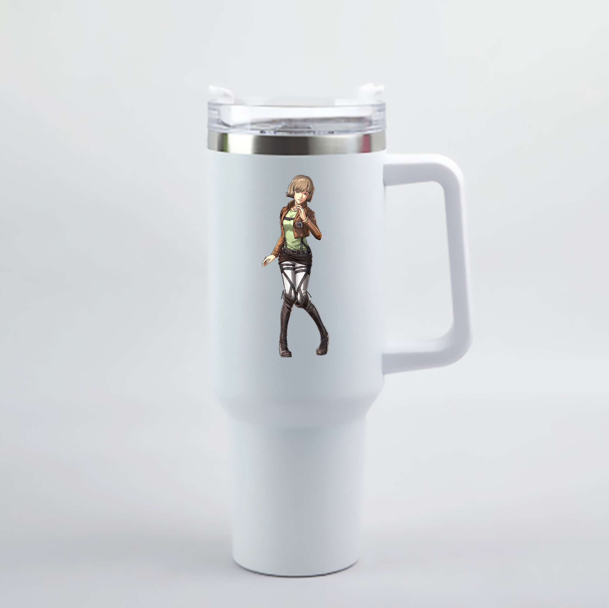 （画像用） 進撃の巨人 ヒツチ Attack on Titan Hitch 1200mL車用タンブラー - クリスタルステッカー（プラスチックストロー付き）