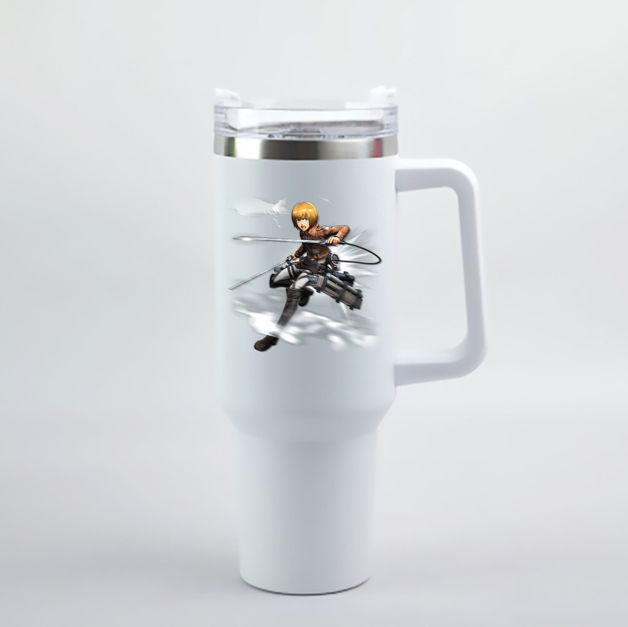 （画像用） 進撃の巨人 アルミン·アルレルト Attack on Titan Armin Arlert 1200mL車用タンブラー - クリスタルステッカー（プラスチックストロー付き）