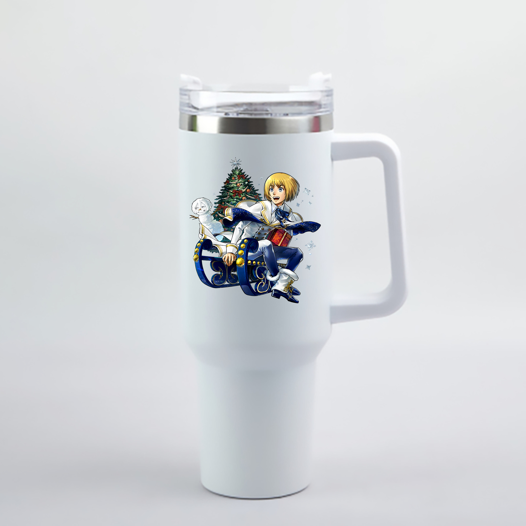 （画像用） 進撃の巨人 アルミン·アルレルト Attack on Titan Armin Arlert 1200mL車用タンブラー - クリスタルステッカー（プラスチックストロー付き）