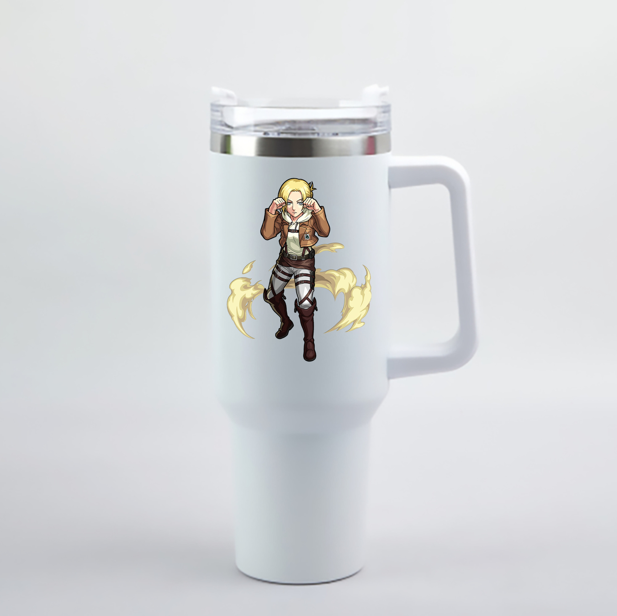 （画像用） 進撃の巨人 アニ・レオンハート Attack on Titan Annie Leonhart 1200mL車用タンブラー - クリスタルステッカー（プラスチックストロー付き）