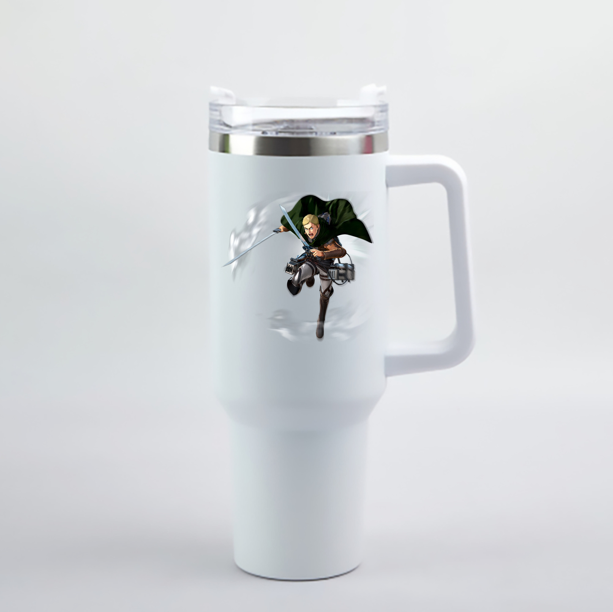 （画像用） 進撃の巨人 エルヴィン・スミス Attack on Titan Erwin Smith 1200mL車用タンブラー - クリスタルステッカー（プラスチックストロー付き）