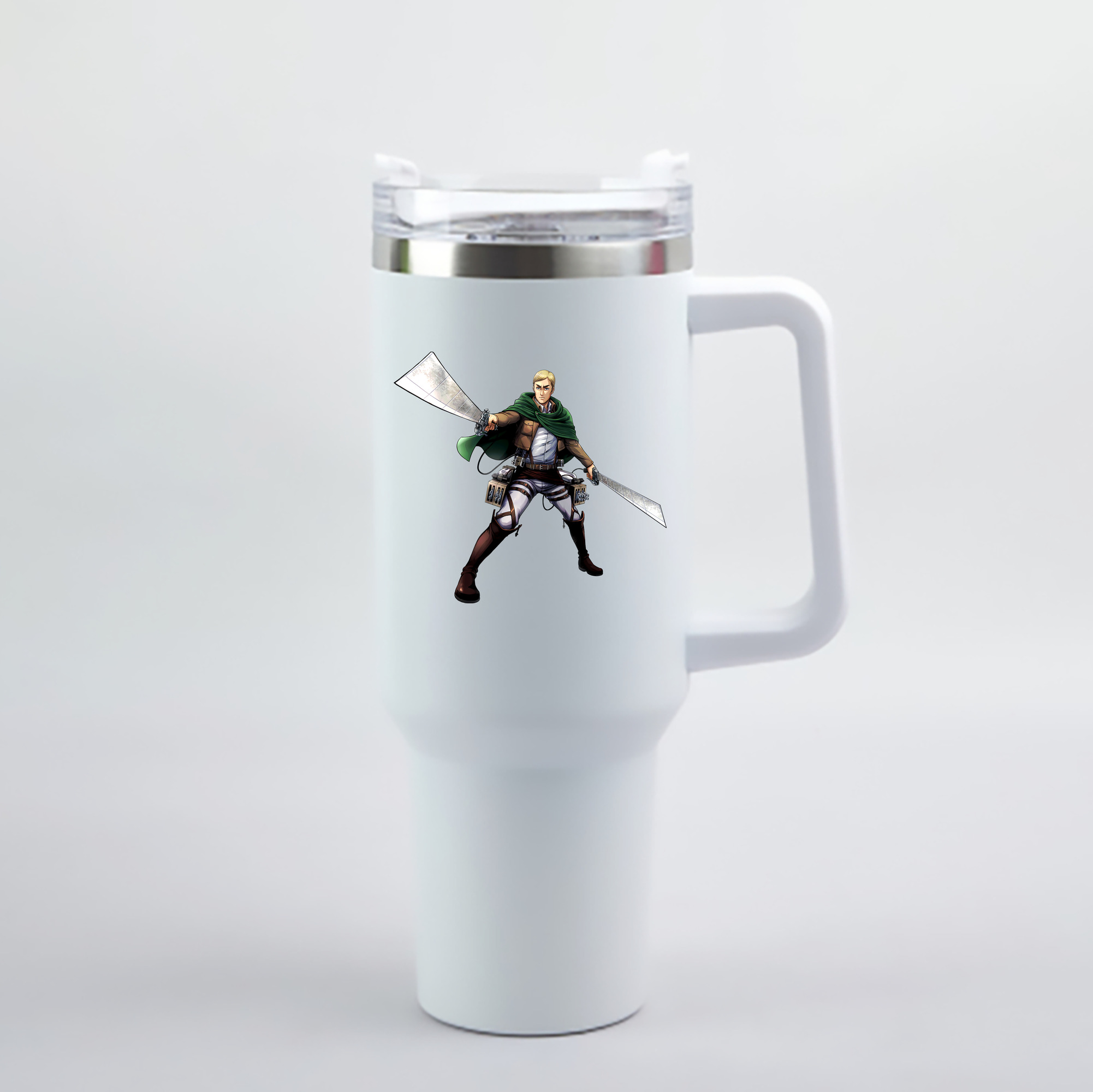 （画像用） 進撃の巨人 エルヴィン・スミス Attack on Titan Erwin Smith 1200mL車用タンブラー - クリスタルステッカー（プラスチックストロー付き）