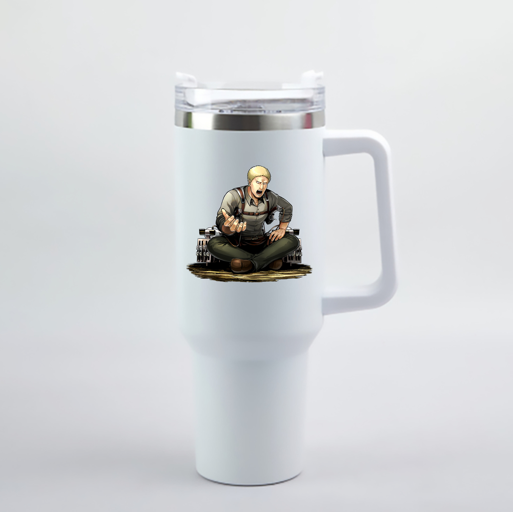（画像用） 進撃の巨人 ライナー・ブラウン Attack on Titan Reiner Braun 1200mL車用タンブラー - クリスタルステッカー（プラスチックストロー付き）