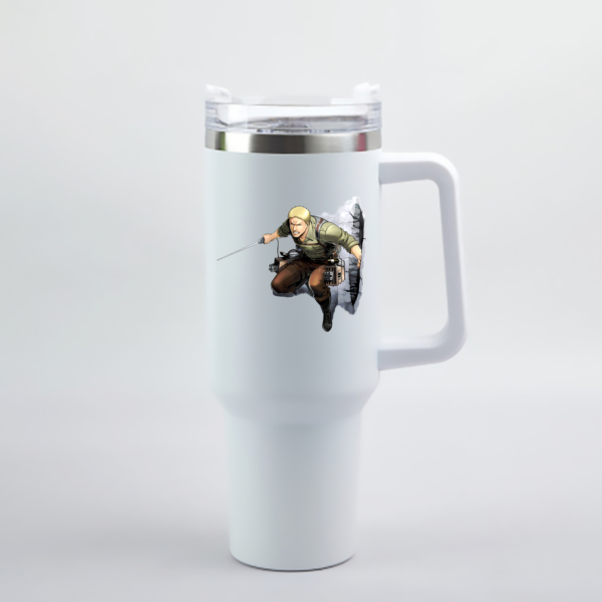 （画像用） 進撃の巨人 ライナー・ブラウン Attack on Titan Reiner Braun 1200mL車用タンブラー - クリスタルステッカー（プラスチックストロー付き）