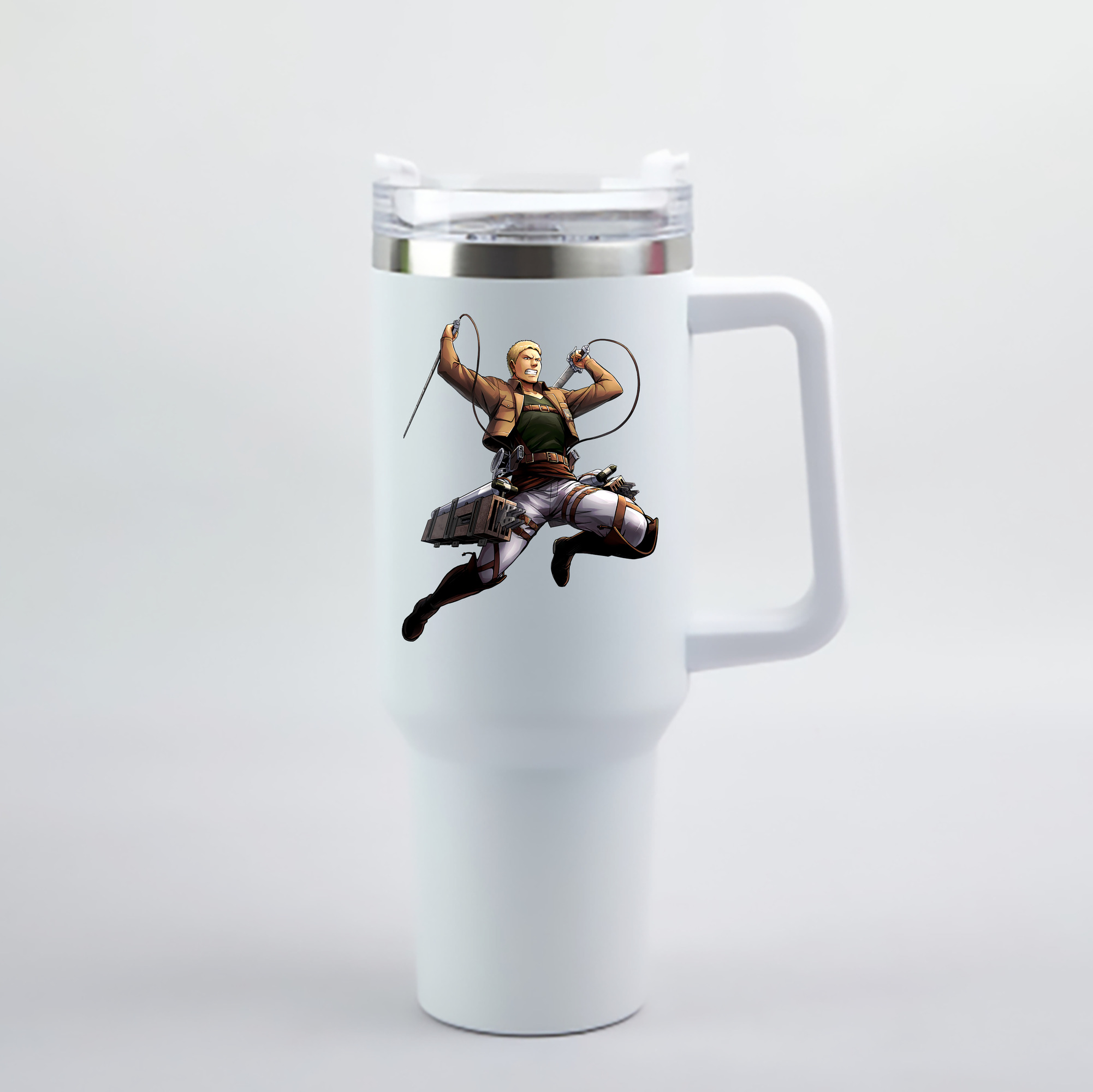 （画像用） 進撃の巨人 ライナー・ブラウン Attack on Titan Reiner Braun 1200mL車用タンブラー - クリスタルステッカー（プラスチックストロー付き）