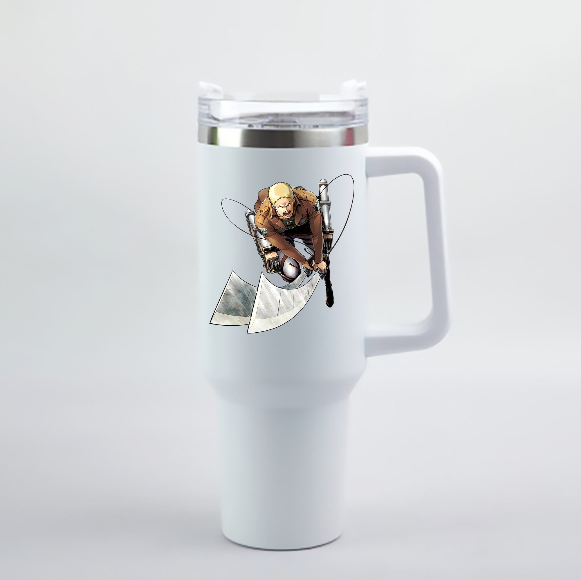 （画像用） 進撃の巨人 ライナー・ブラウン Attack on Titan Reiner Braun 1200mL車用タンブラー - クリスタルステッカー（プラスチックストロー付き）