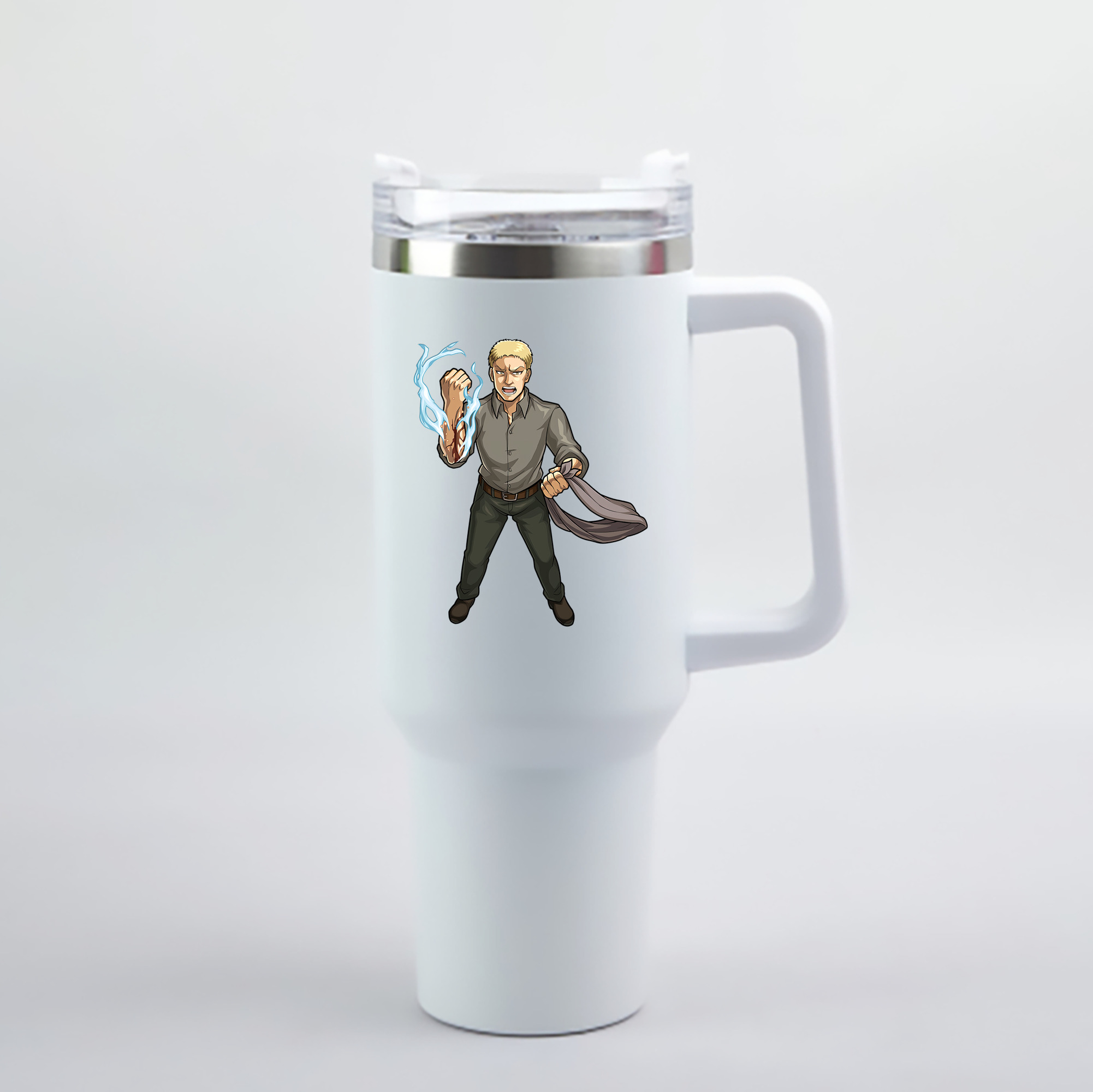 （画像用） 進撃の巨人 ライナー・ブラウン Attack on Titan Reiner Braun 1200mL車用タンブラー - クリスタルステッカー（プラスチックストロー付き）