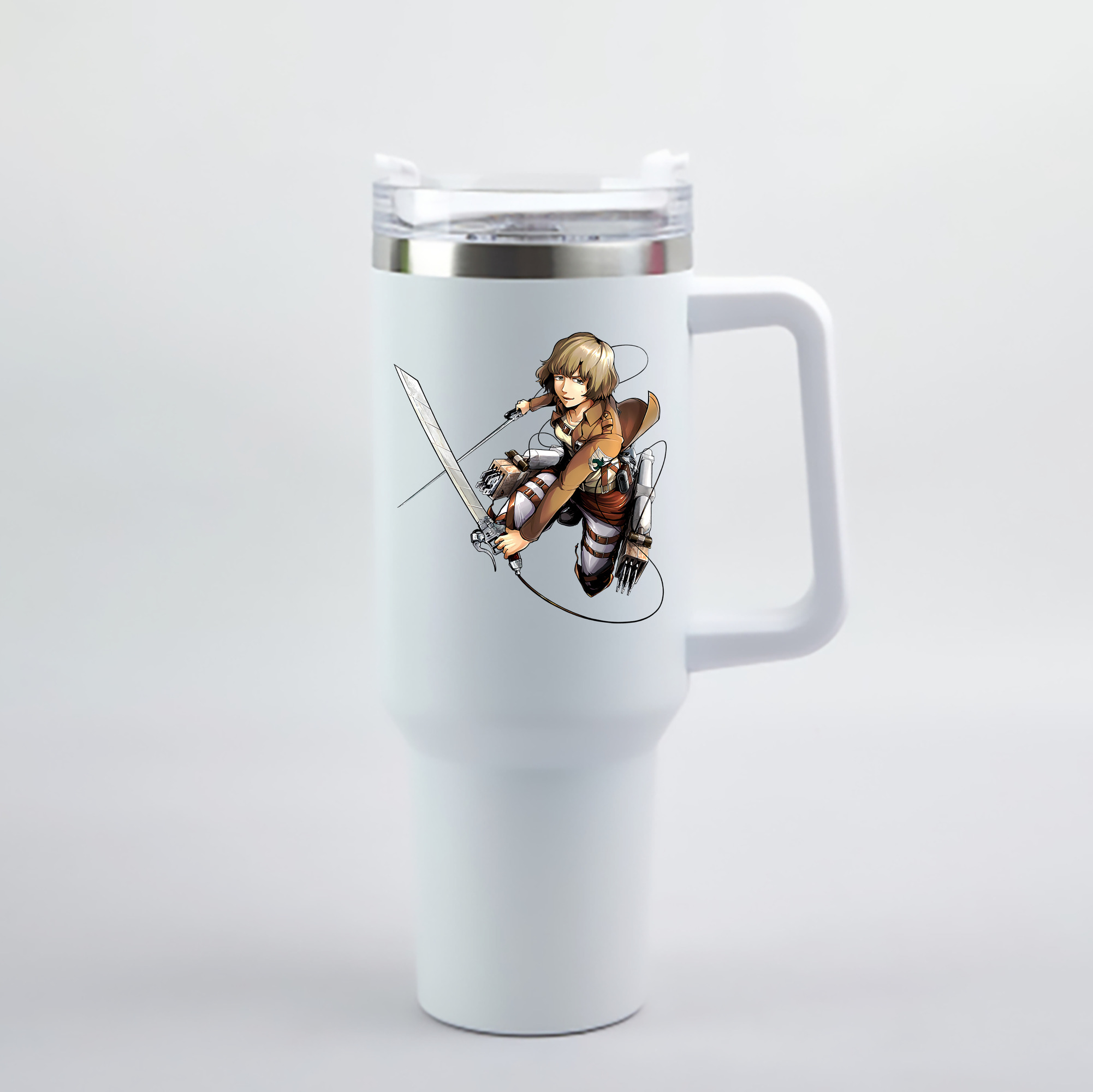 （画像用） 進撃の巨人 ヒツチ Attack on Titan Hitch 1200mL車用タンブラー - クリスタルステッカー（プラスチックストロー付き）
