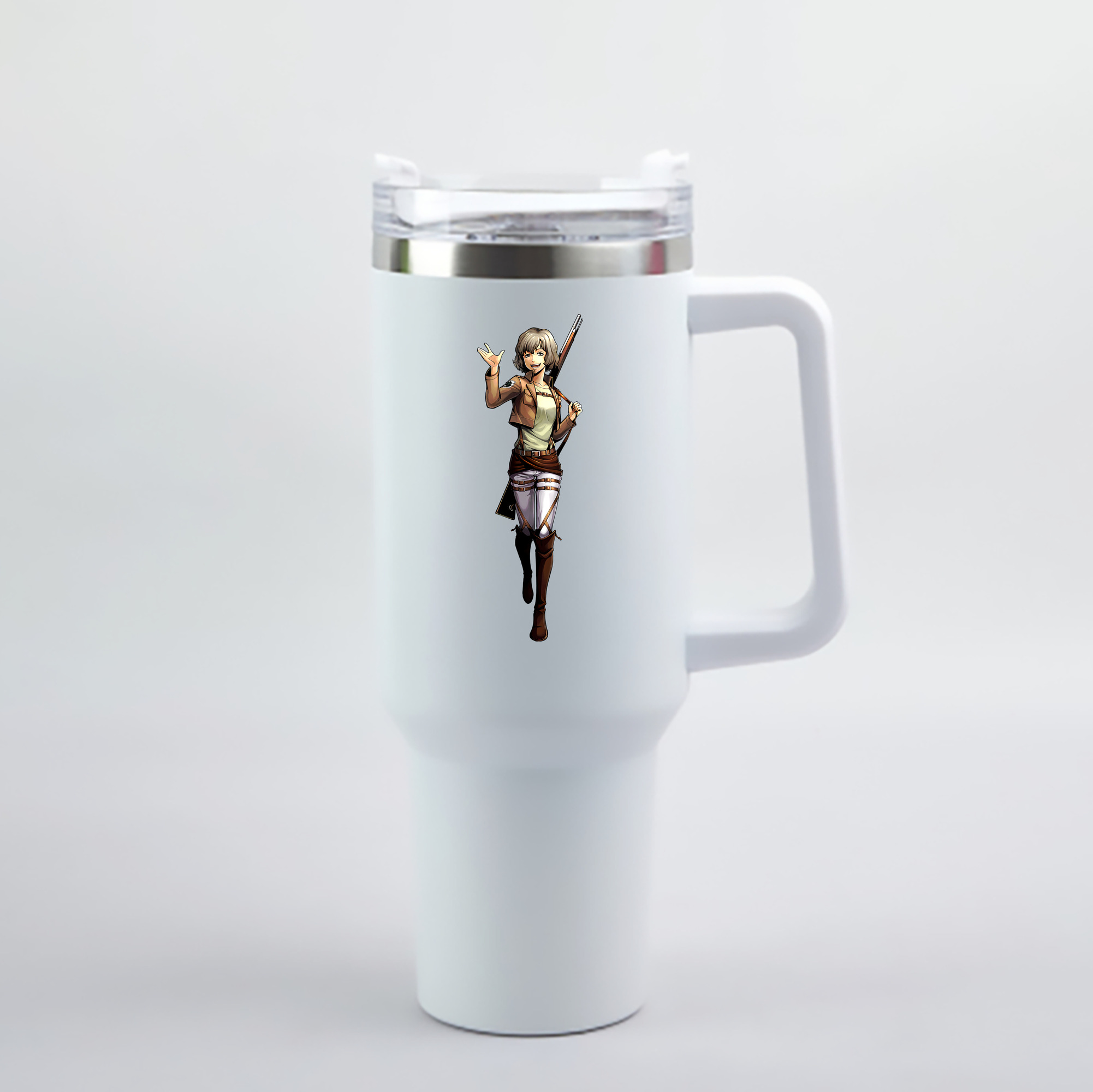 （画像用） 進撃の巨人 ヒツチ Attack on Titan Hitch 1200mL車用タンブラー - クリスタルステッカー（プラスチックストロー付き）