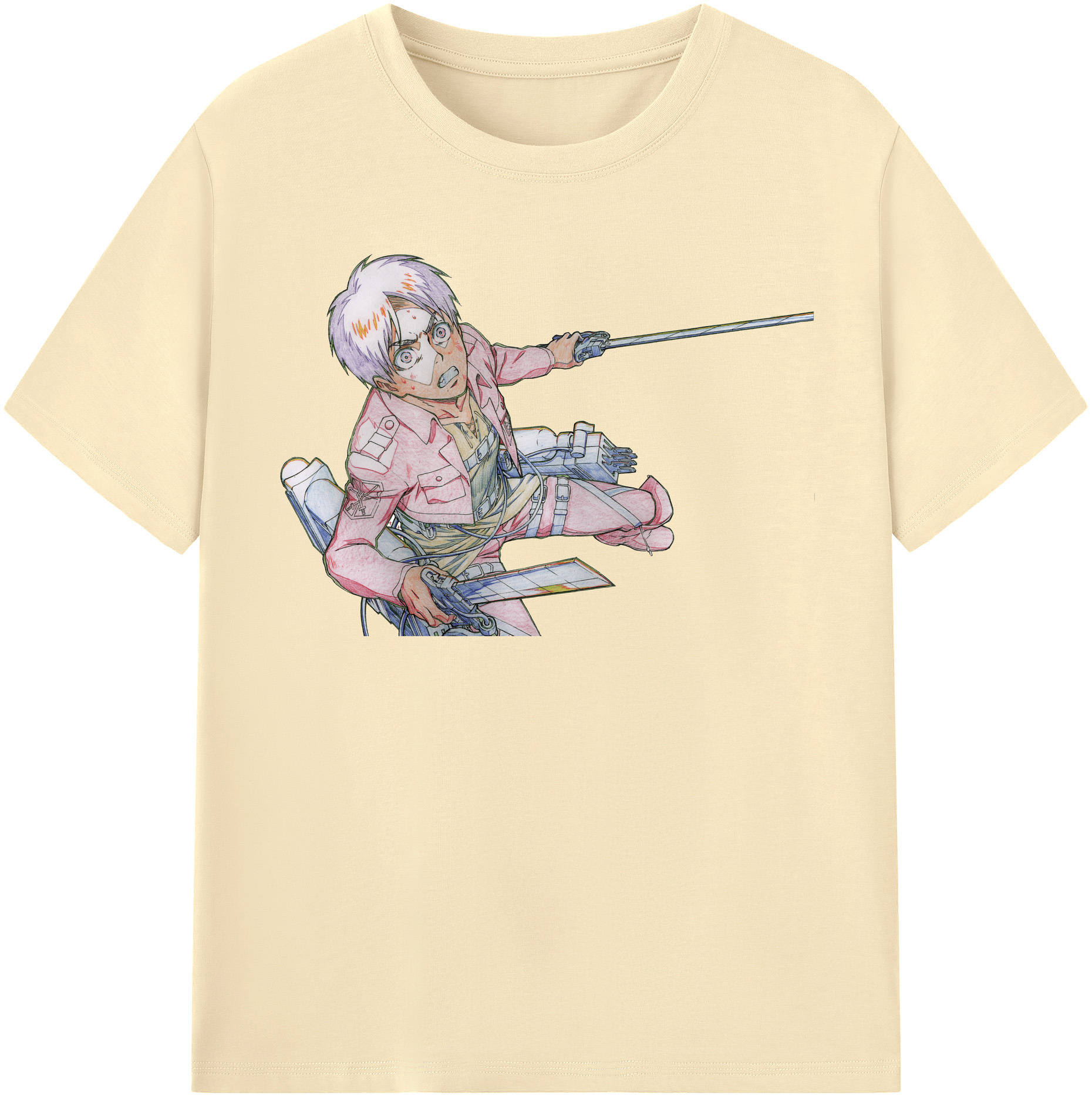 （画像用） 進撃の巨人 エレン･イェーガー Attack on Titan Eren Jäger 綿100％半袖Tシャツ（フロントプリント）