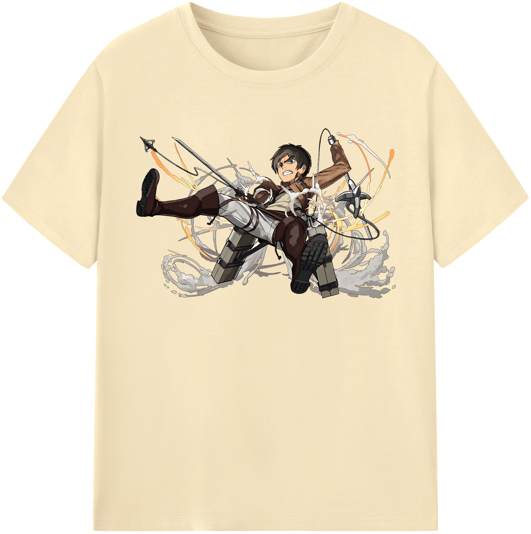 （画像用） 進撃の巨人 エレン･イェーガー Attack on Titan Eren Jäger 綿100％半袖Tシャツ（フロントプリント）