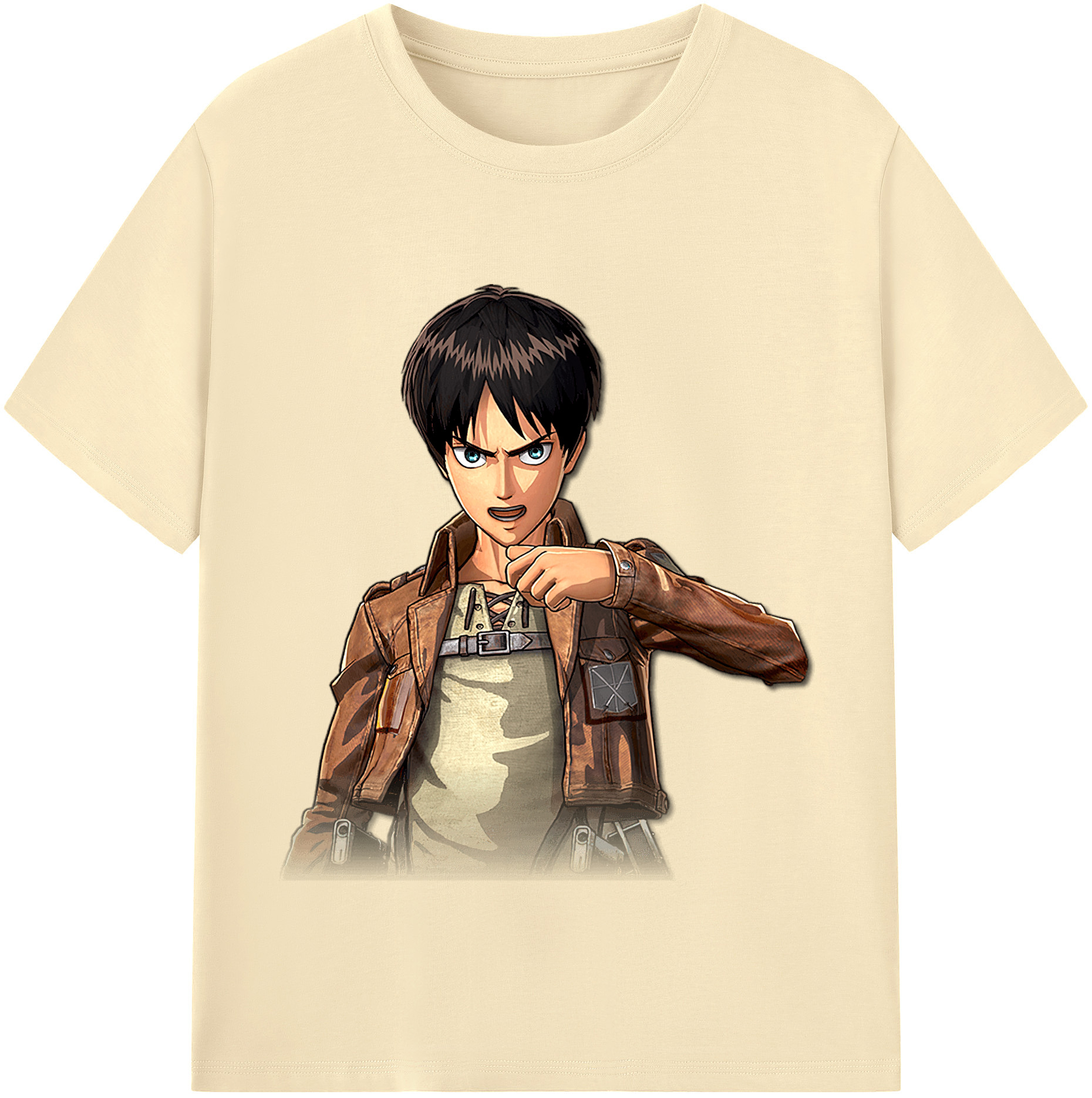 （画像用） 進撃の巨人 エレン･イェーガー Attack on Titan Eren Jäger 綿100％半袖Tシャツ（フロントプリント）