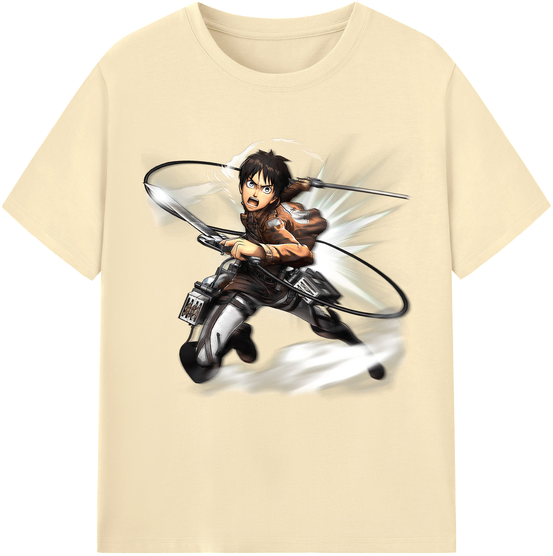 （画像用） 進撃の巨人 エレン･イェーガー Attack on Titan Eren Jäger 綿100％半袖Tシャツ（フロントプリント）