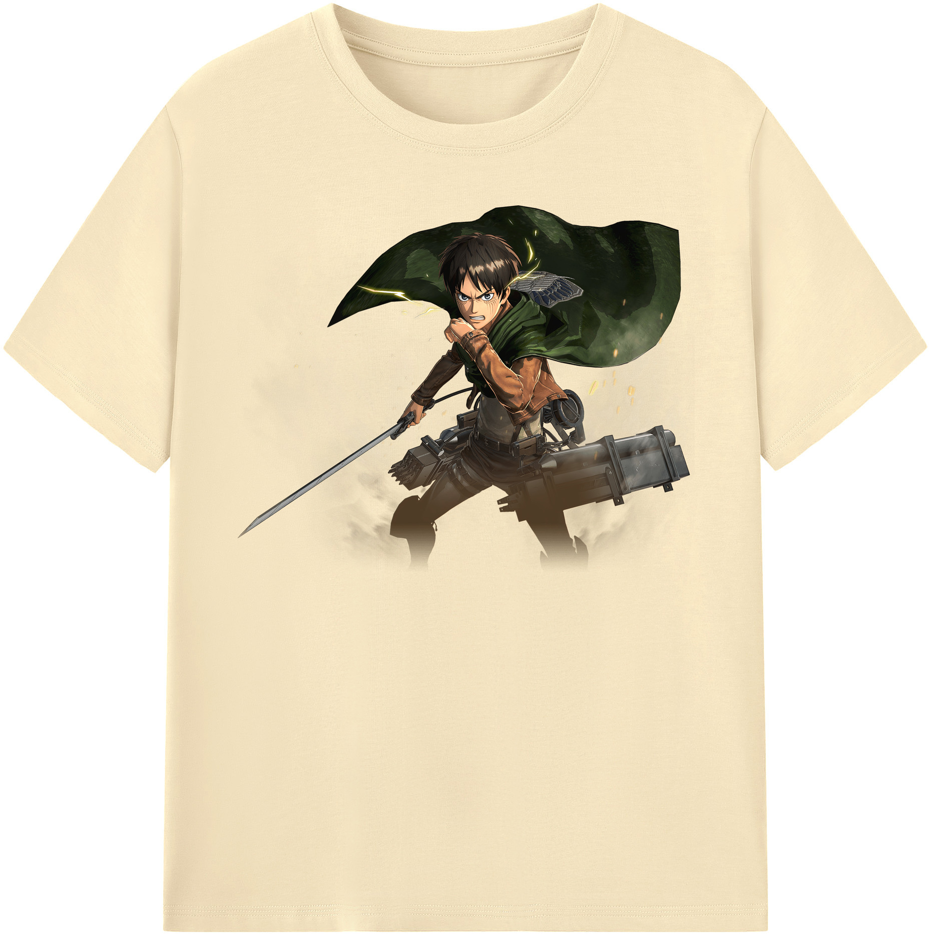 （画像用） 進撃の巨人 エレン･イェーガー Attack on Titan Eren Jäger 綿100％半袖Tシャツ（フロントプリント）
