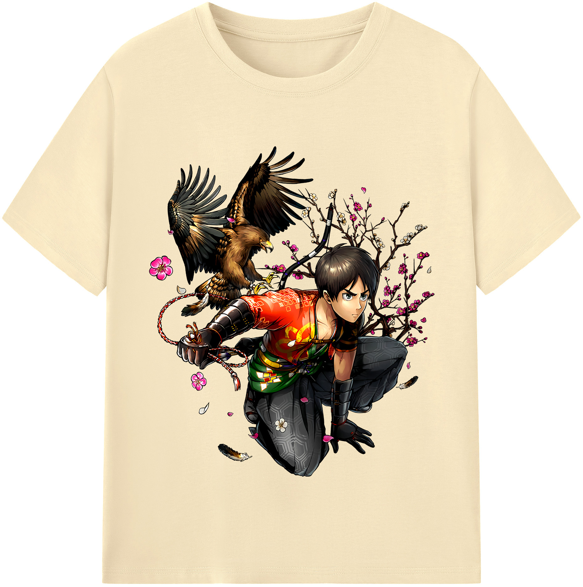 （画像用） 進撃の巨人 エレン･イェーガー Attack on Titan Eren Jäger 綿100％半袖Tシャツ（フロントプリント）