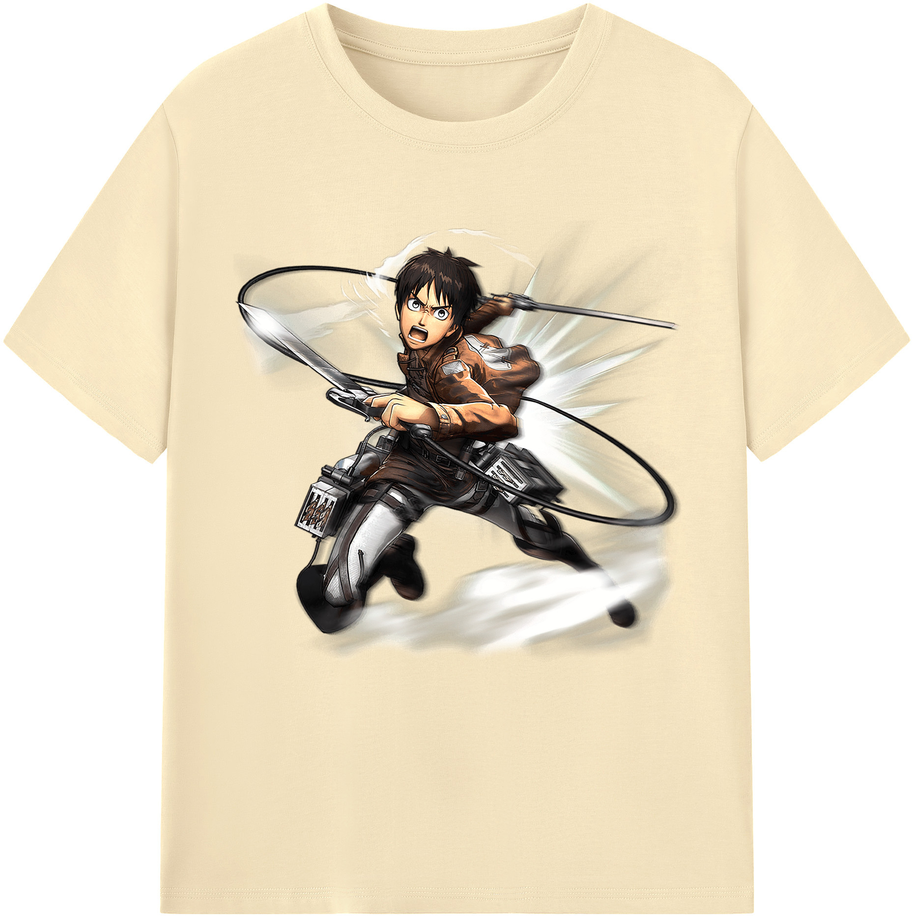 （画像用） 進撃の巨人 エレン･イェーガー Attack on Titan Eren Jäger 綿100％半袖Tシャツ（フロントプリント）