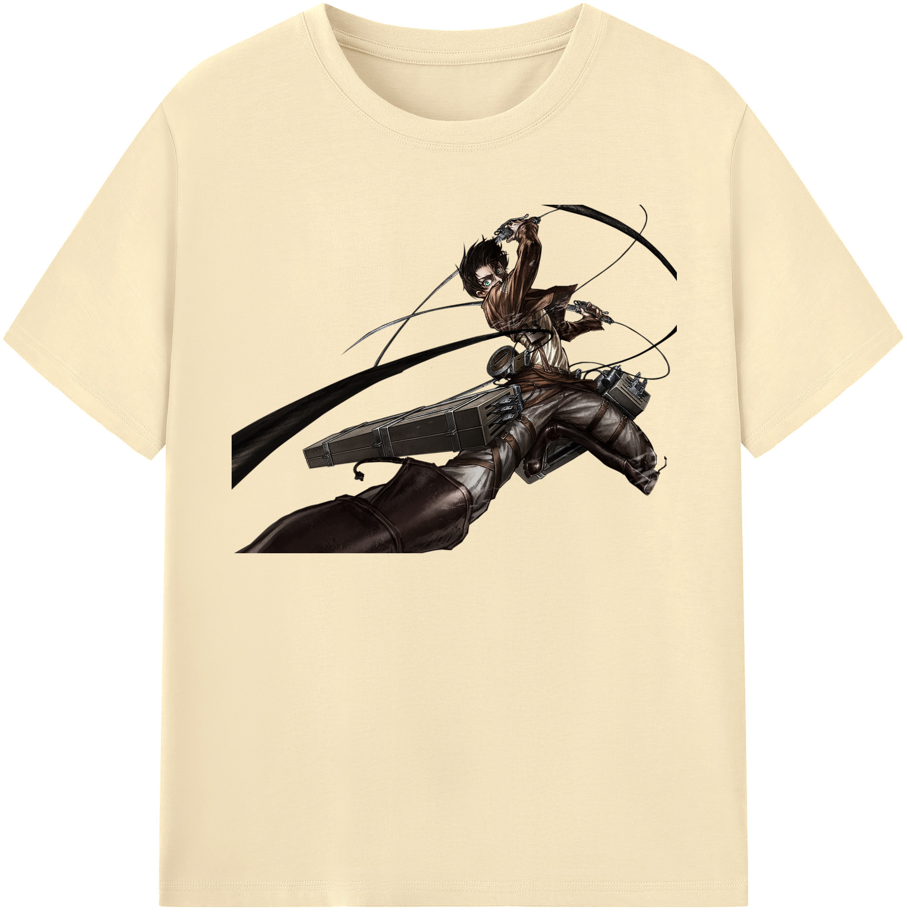 （画像用） 進撃の巨人 エレン･イェーガー Attack on Titan Eren Jäger 綿100％半袖Tシャツ（フロントプリント）