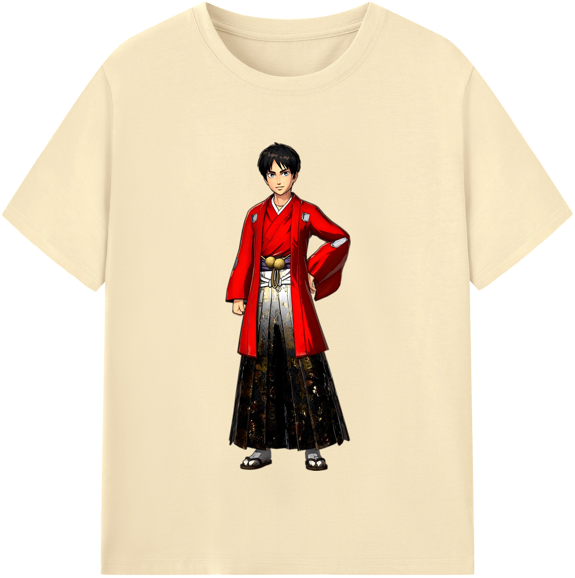 （画像用） 進撃の巨人 エレン･イェーガー Attack on Titan Eren Jäger 綿100％半袖Tシャツ（フロントプリント）