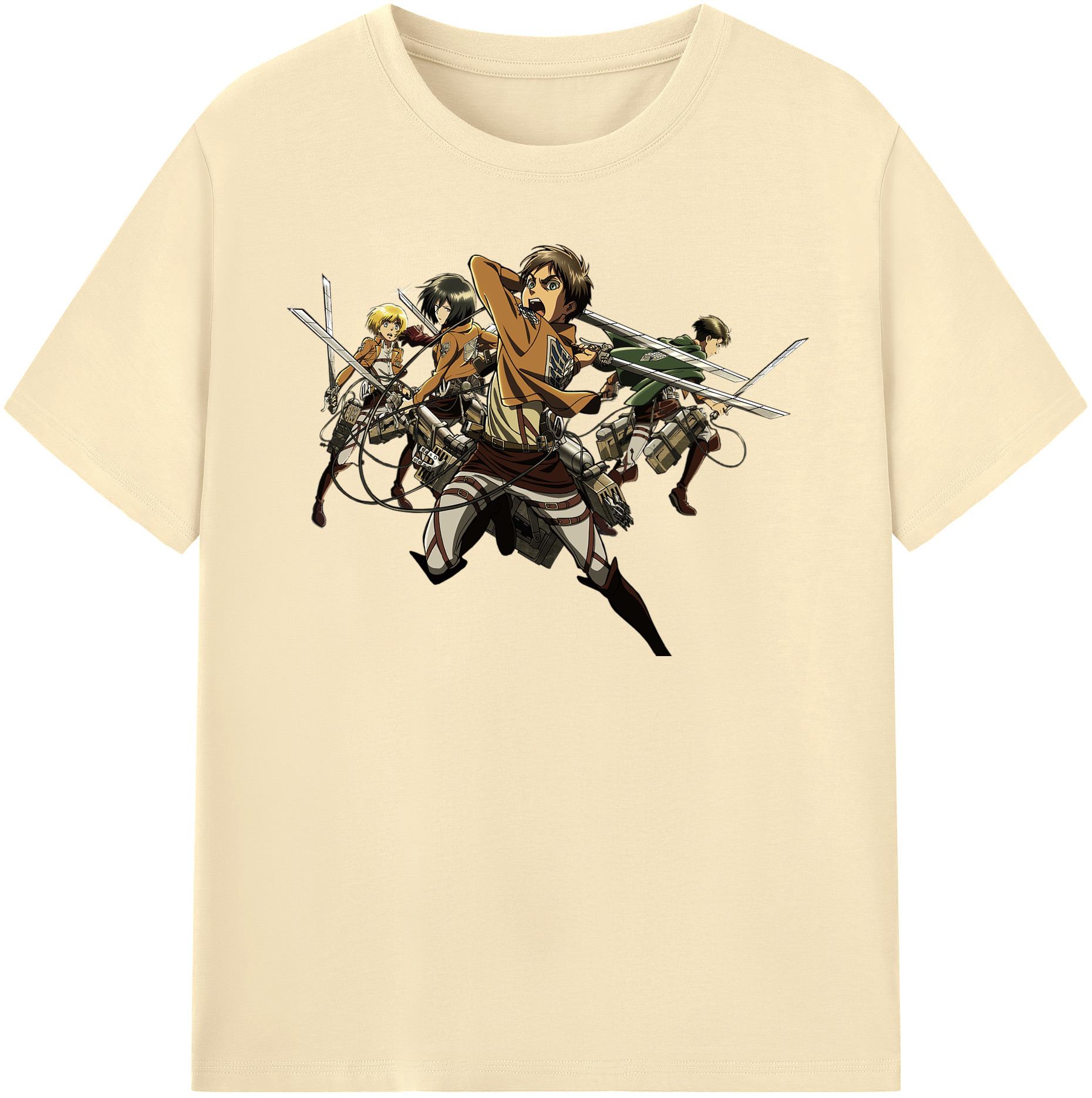 （画像用） 進撃の巨人 エレン･イェーガー Attack on Titan Eren Jäger 綿100％半袖Tシャツ（フロントプリント）