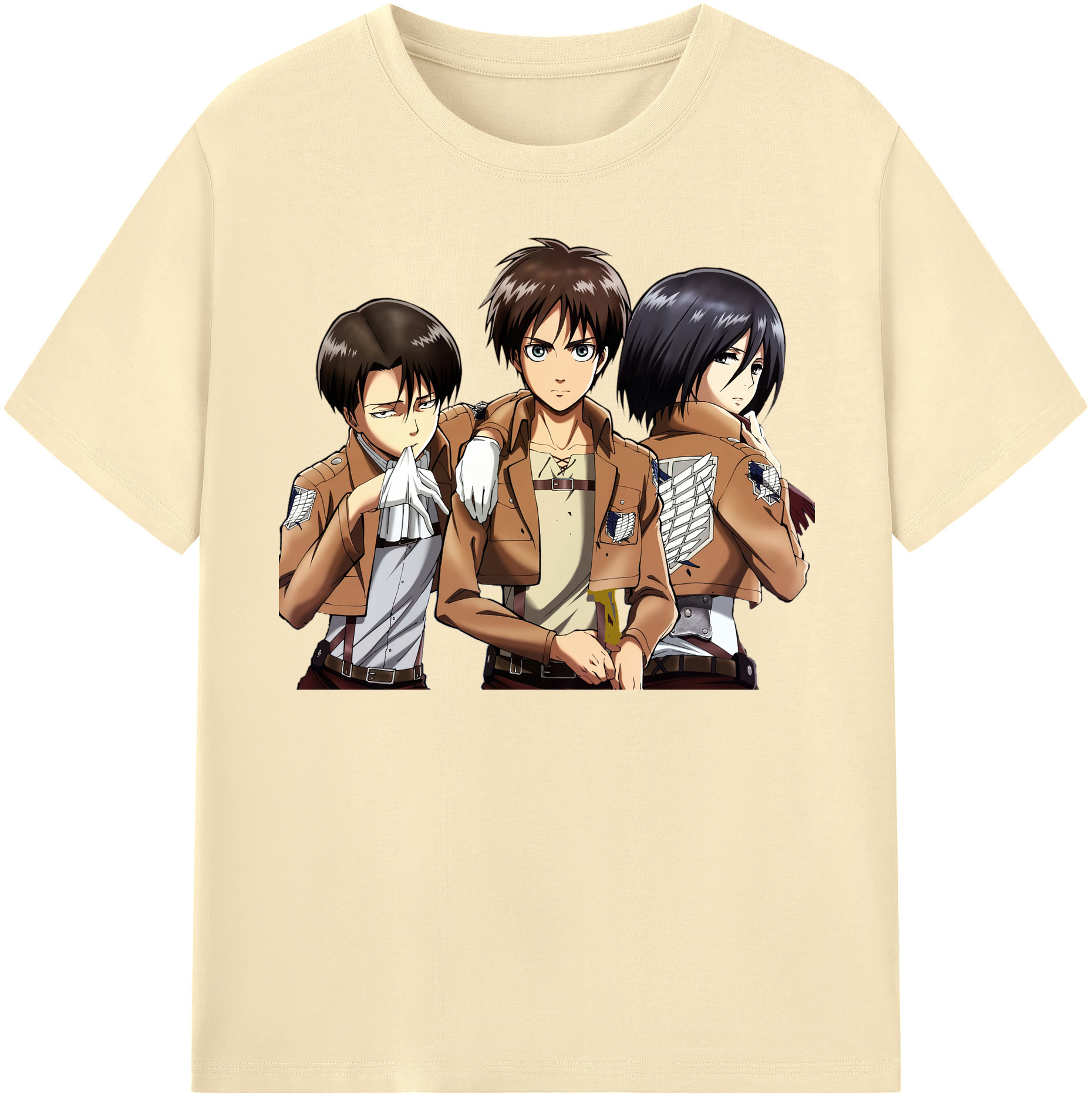 （画像用） 進撃の巨人 エレン･イェーガー Attack on Titan Eren Jäger 綿100％半袖Tシャツ（フロントプリント）