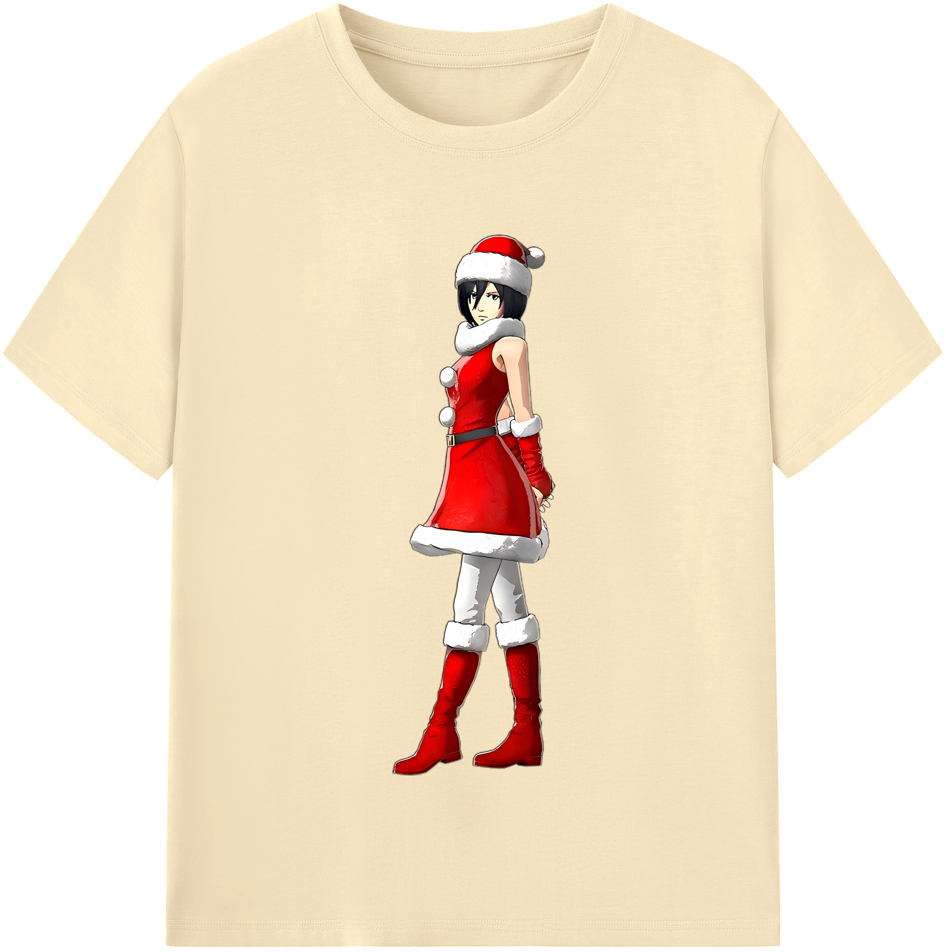 （画像用） 進撃の巨人 ミカサ·アッカーマン Attack on Titan Mikasa Ackerman 綿100％半袖Tシャツ（フロントプリント）